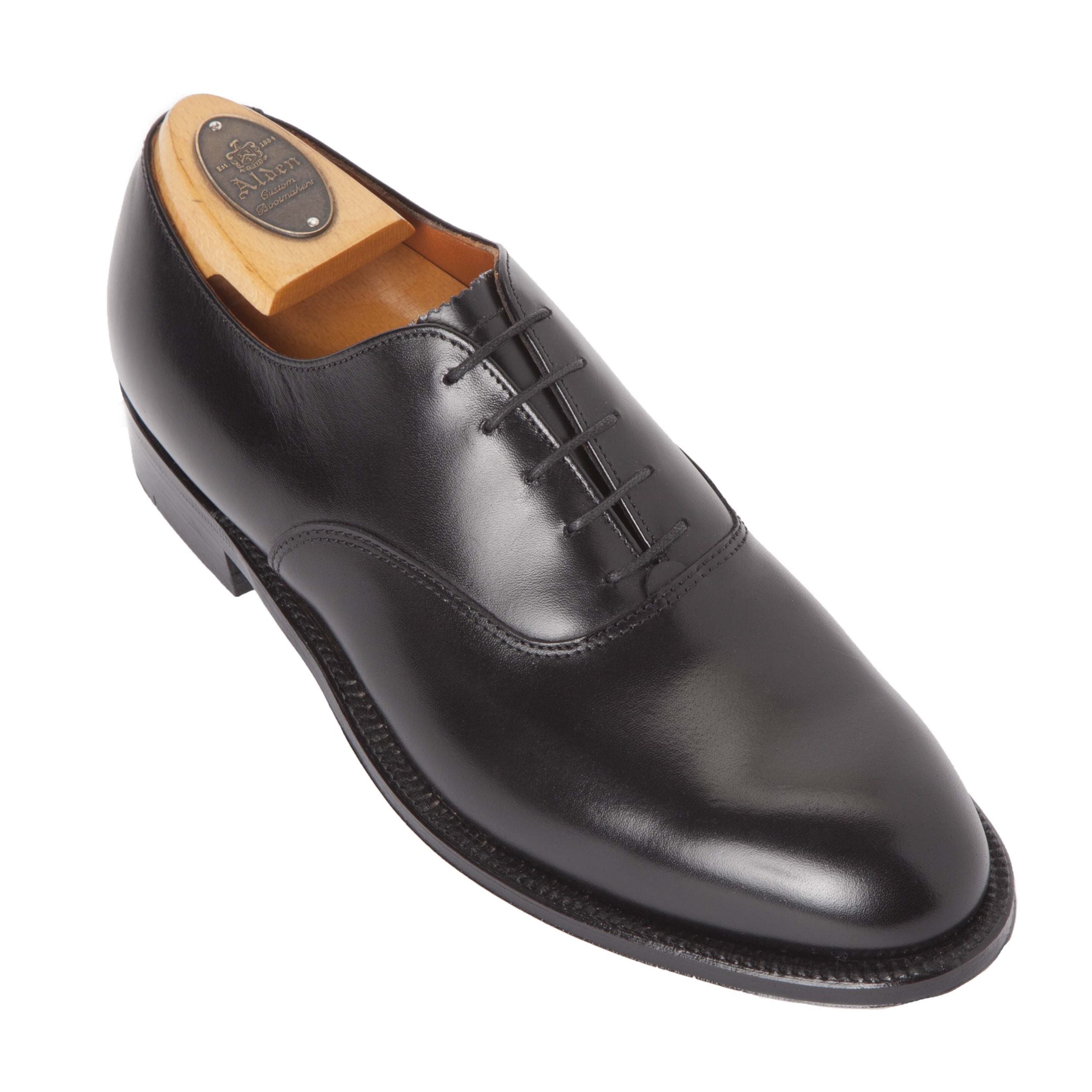  932 - Plain Toe Bal in Black Calfskin、mySite、preschool7hills