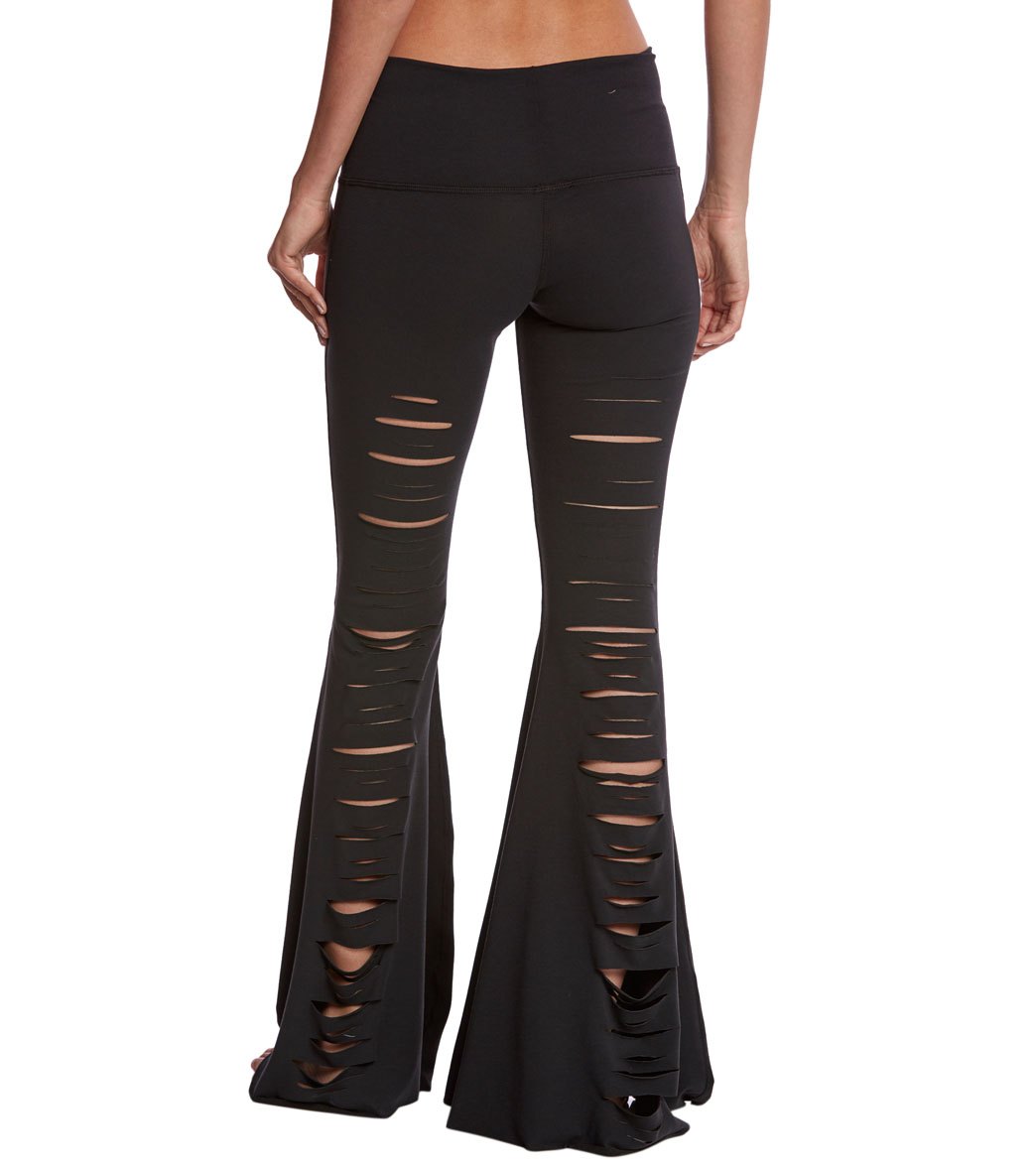 Teeki Jimi Ripped Shredded Bell Bottom Yoga Pants、mySite、noshort