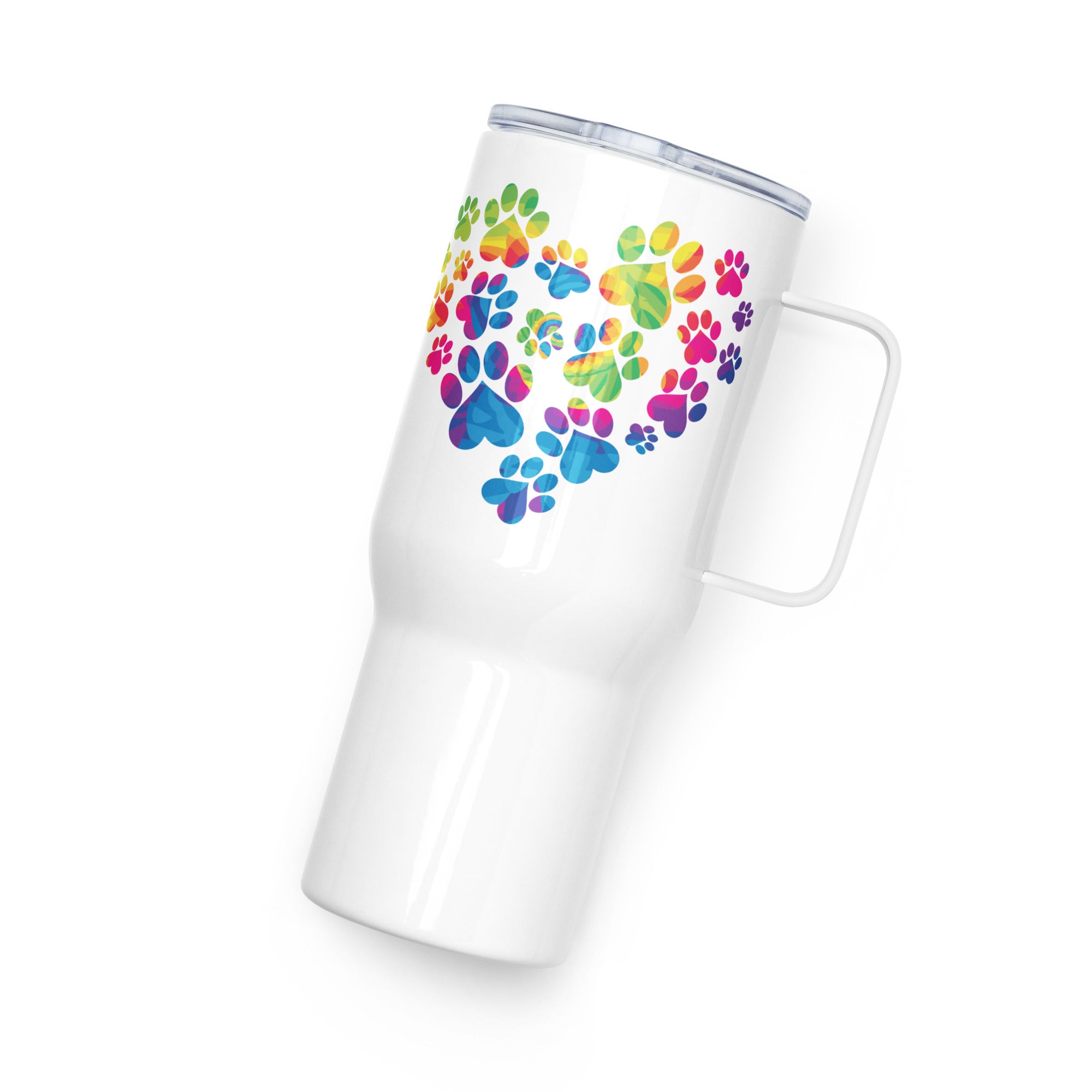 Anniversary Paw Print 25oz Handle Tumbler Travel Mug、mySite、camillekostekn