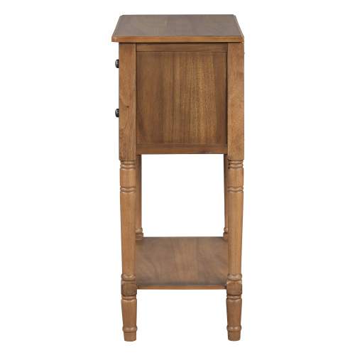 TREXM Narrow Console Table, Slim Sofa Table with Three Storage Drawers and Bottom Shelf (Ivory White)、、casual