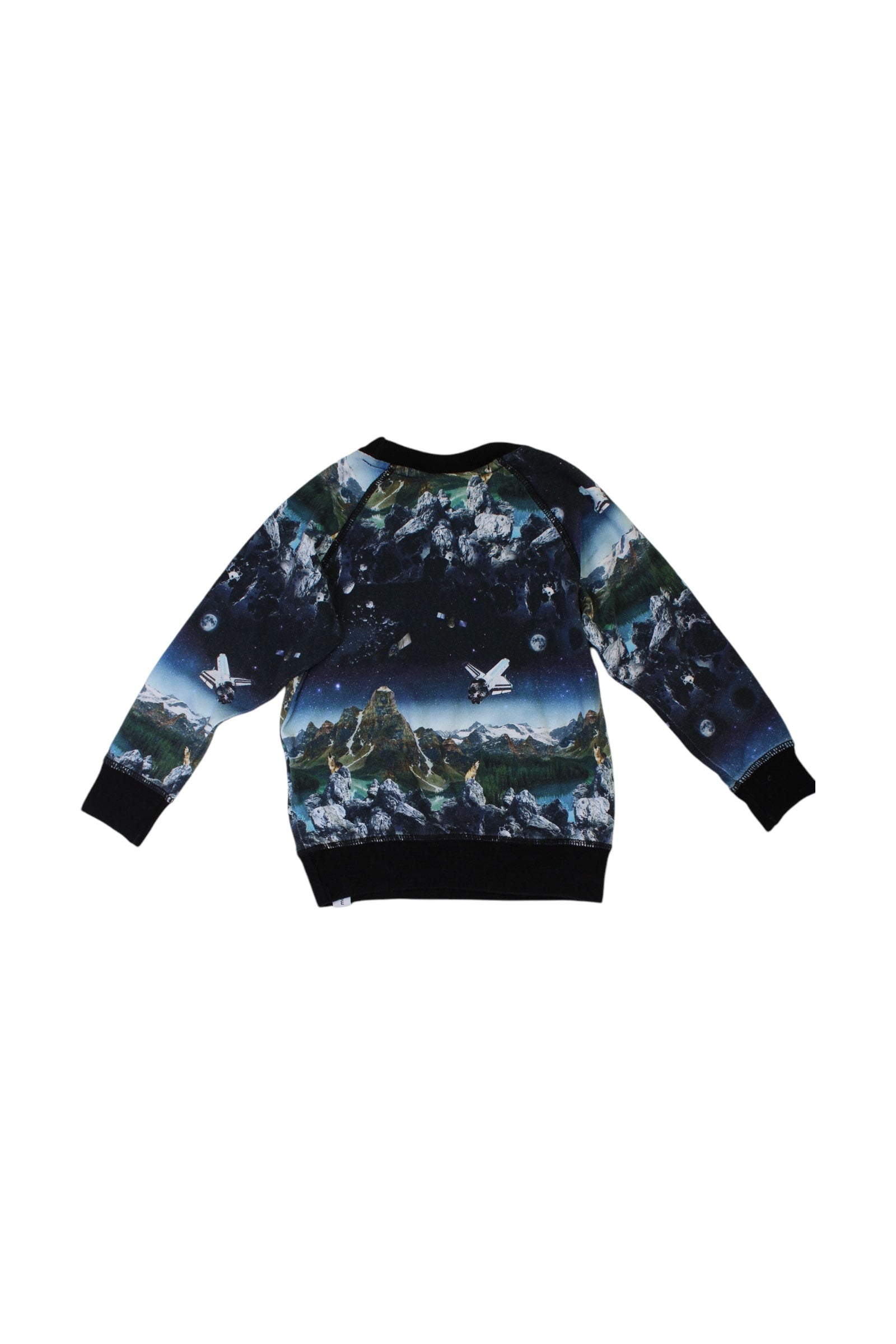 Molo Space Print Crewneck Sweatshirt, Size 2T、mySite、g9winljtr