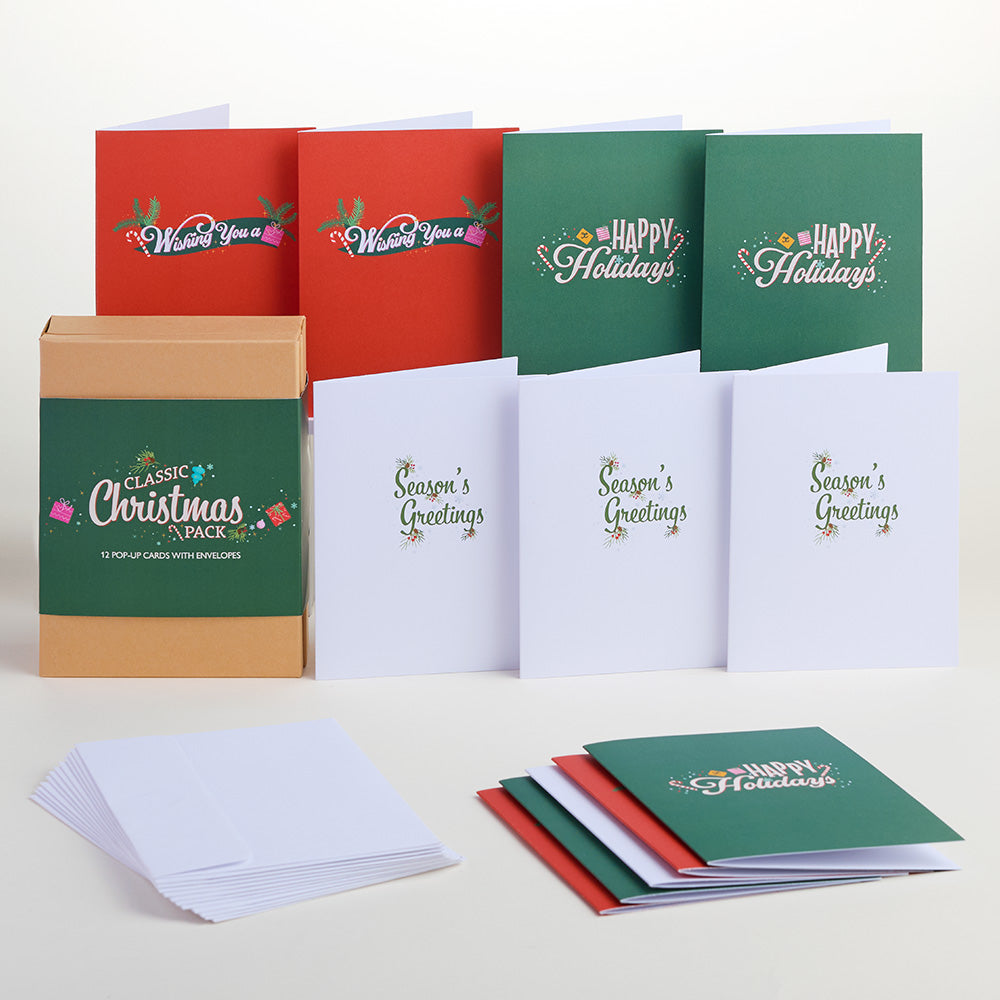 Classic Christmas Box Set (Assorted 12-Pack): Paperpop® Card、mySite、solidvoid