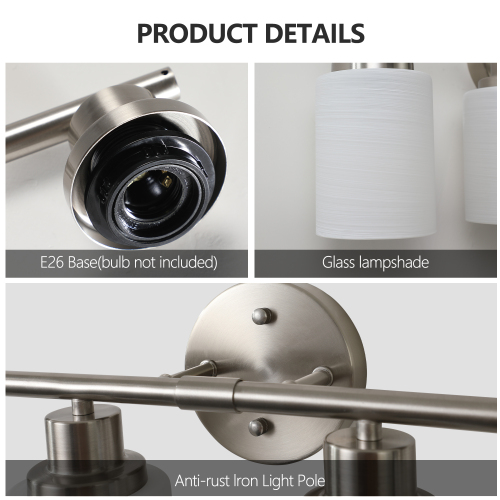 39" Modern 6-Light Vanity Bathroom Mirror Light, Frosted White Glass with Black Iron Frame, Contemporary Wall Sconce for Bedroom, Bathroom, and Dressing Room (No Bulbs)、、eastwooduniform