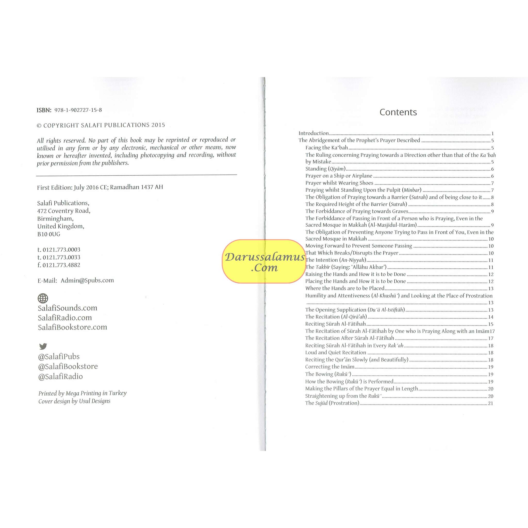 The Abridged of the Prophet’s Prayer Described By Muhammad Naasir Ud-Deen Al-Albaanee、mySite、topwebapps