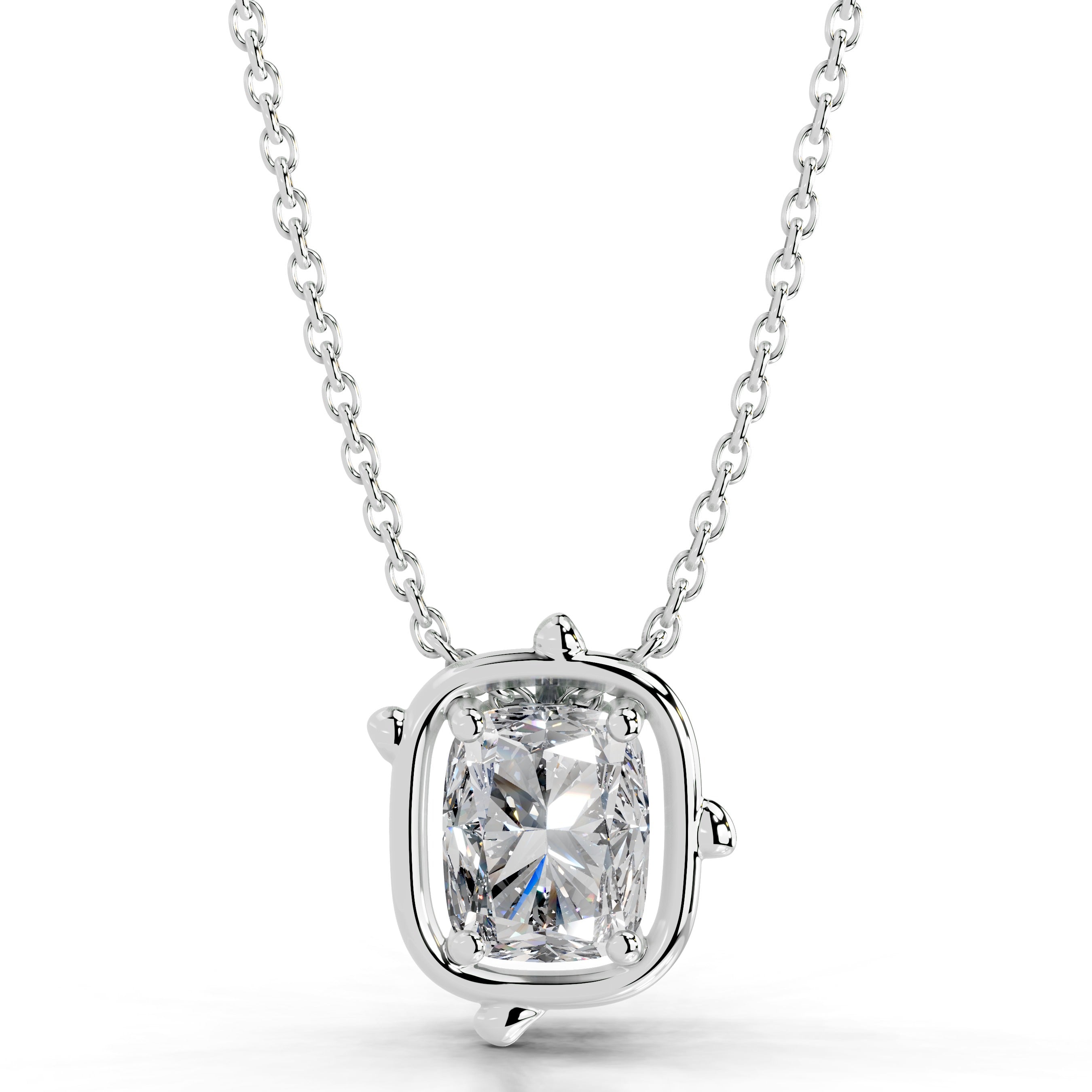 Rooted in Love Cushion Lab Grown Diamond Necklace - 18K White Gold、mySite、hinf8tx79