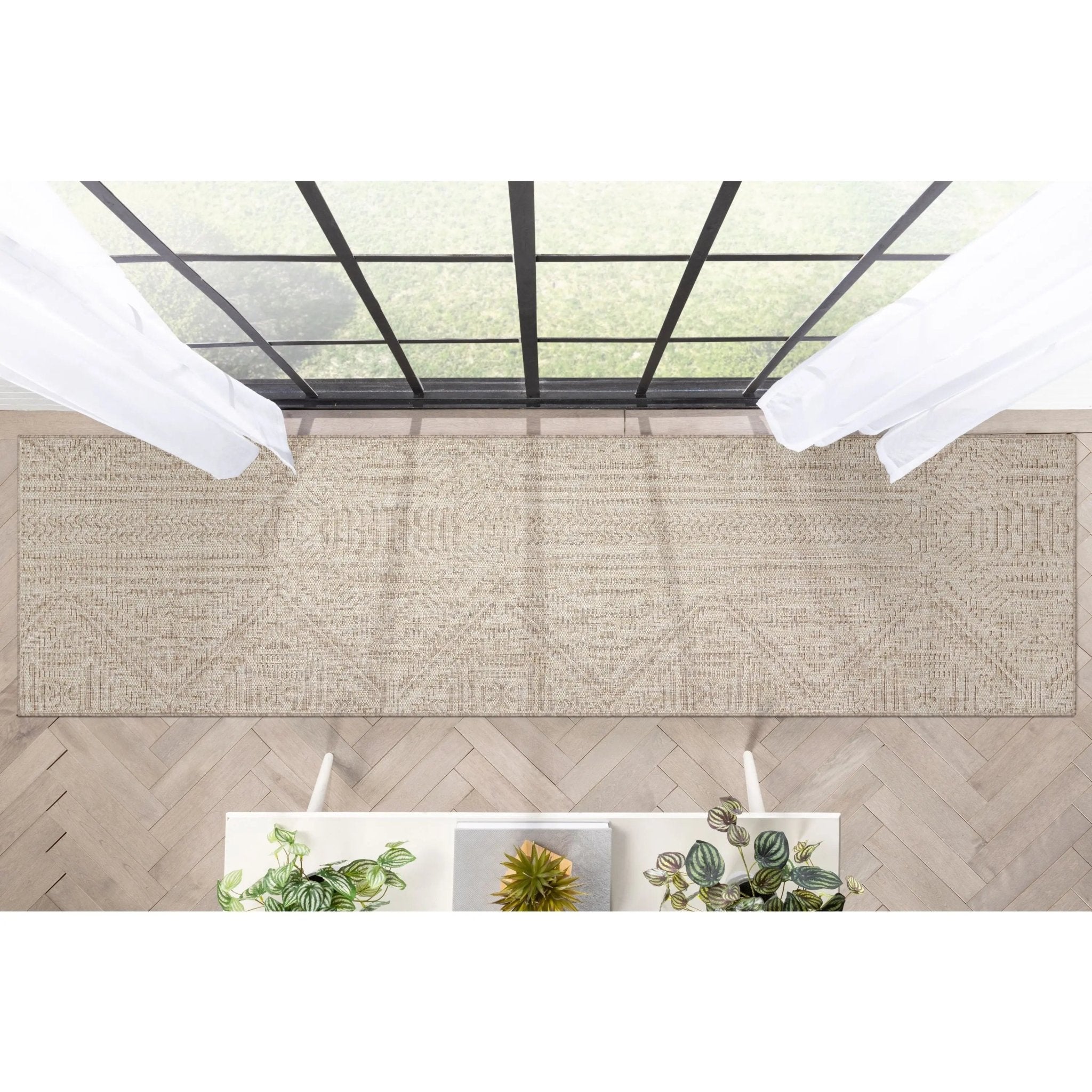 Khalo Tribal Indoor/Outdoor Beige Flat-Weave 5'3 x 7'3 Rug、mySite、gigharbornorthrealestate