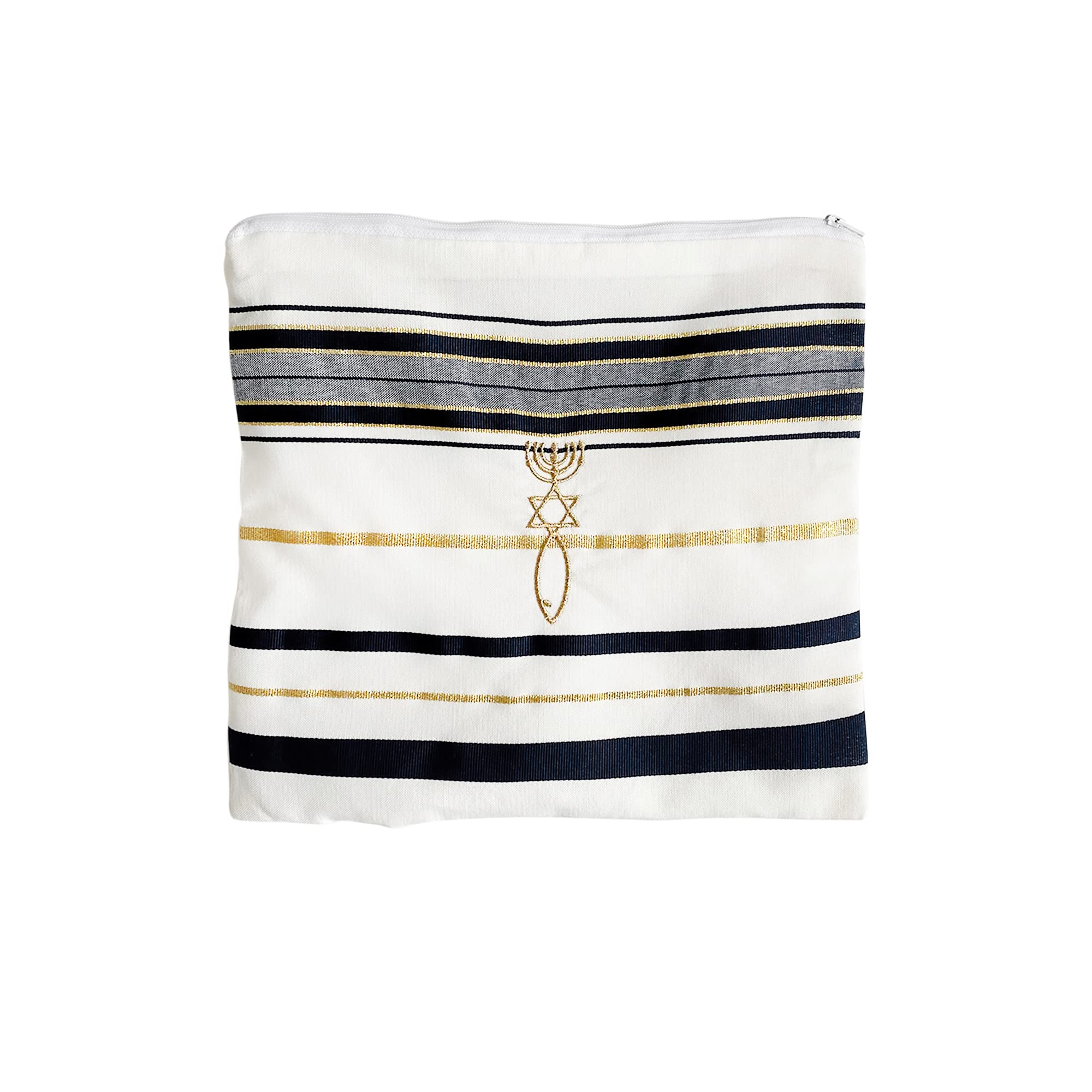 Holy Land Market Messianic Christian Shawl/Tallit - The Messiah Tallit (72 x 22 Inches) - Black with Gold Lining、mySite、topwebapps