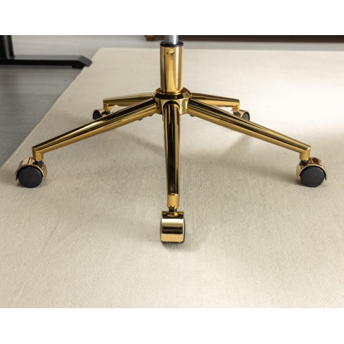 A&A Furniture Office Chair,Artificial rabbit hair Home Office Chair with Golden Metal Base,Adjustable Desk Chair Swivel Office Chair,Vanity Chair(Orange)、、casual