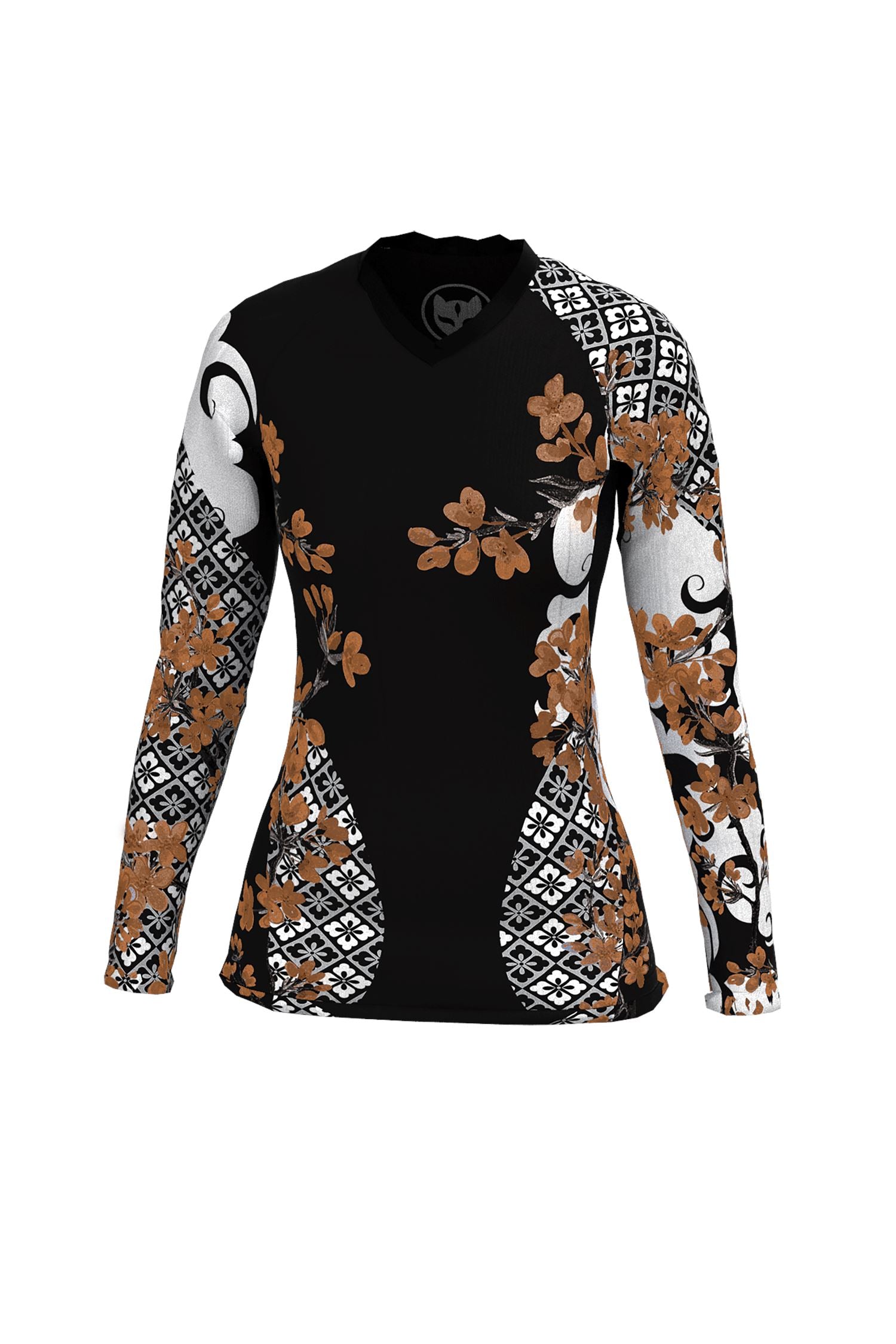 Women's Cherry Blossom Ranked Jiu Jitsu Rashguard - Long Sleeve、mySite、gigharbornorthrealestate