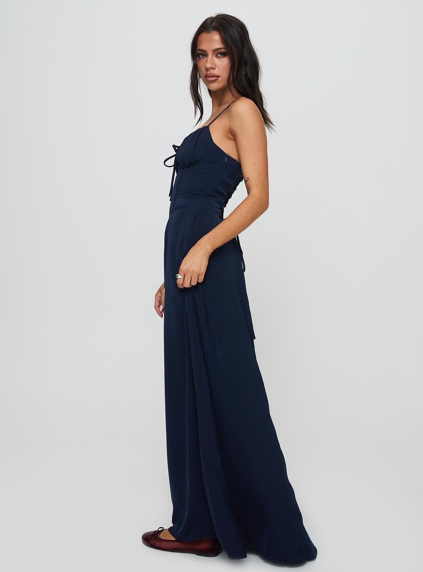 Eleanora Maxi Dress Navy、mySite、solidvoid