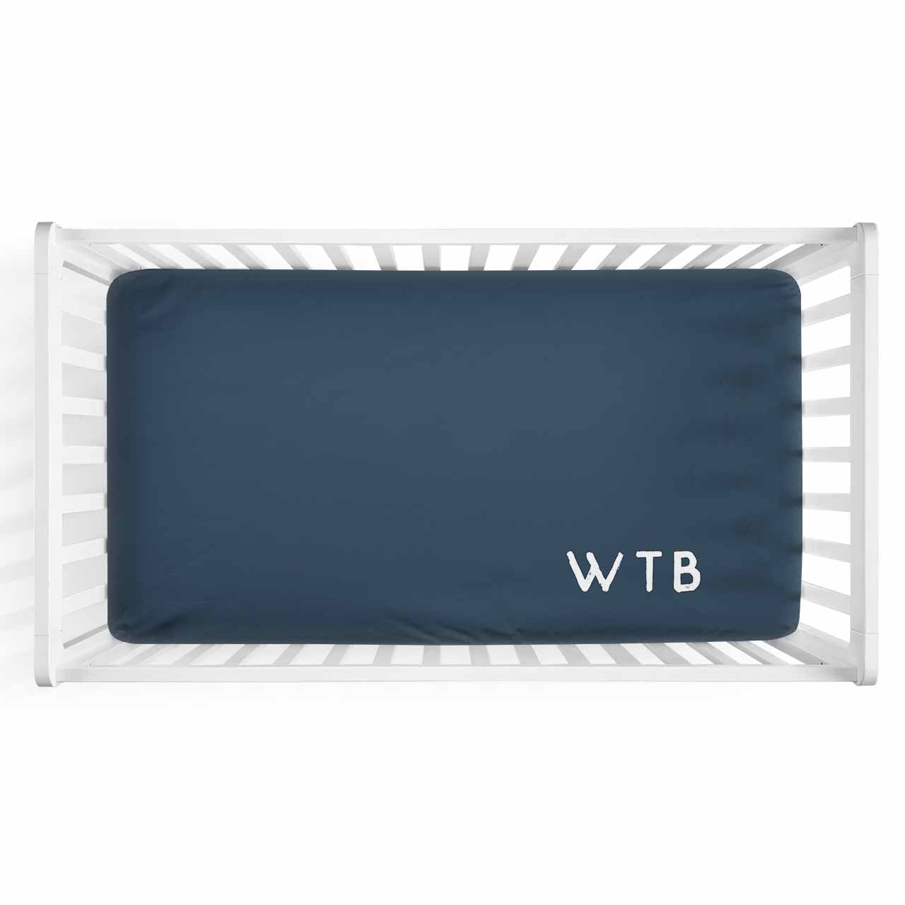  Color Story | Dark Navy Personalized Crib Sheet、mySite、layawaytickets