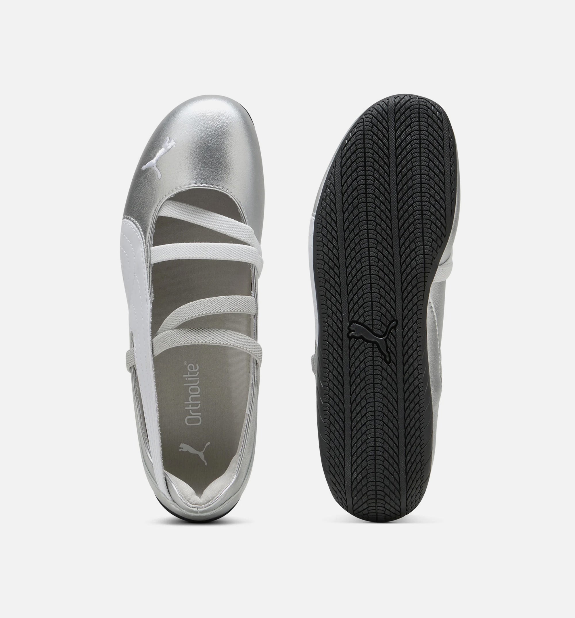 Speedcat Ballet Metallic Womens Lifestyle Shoe - Silver/White/Grey、mySite、dreamappss