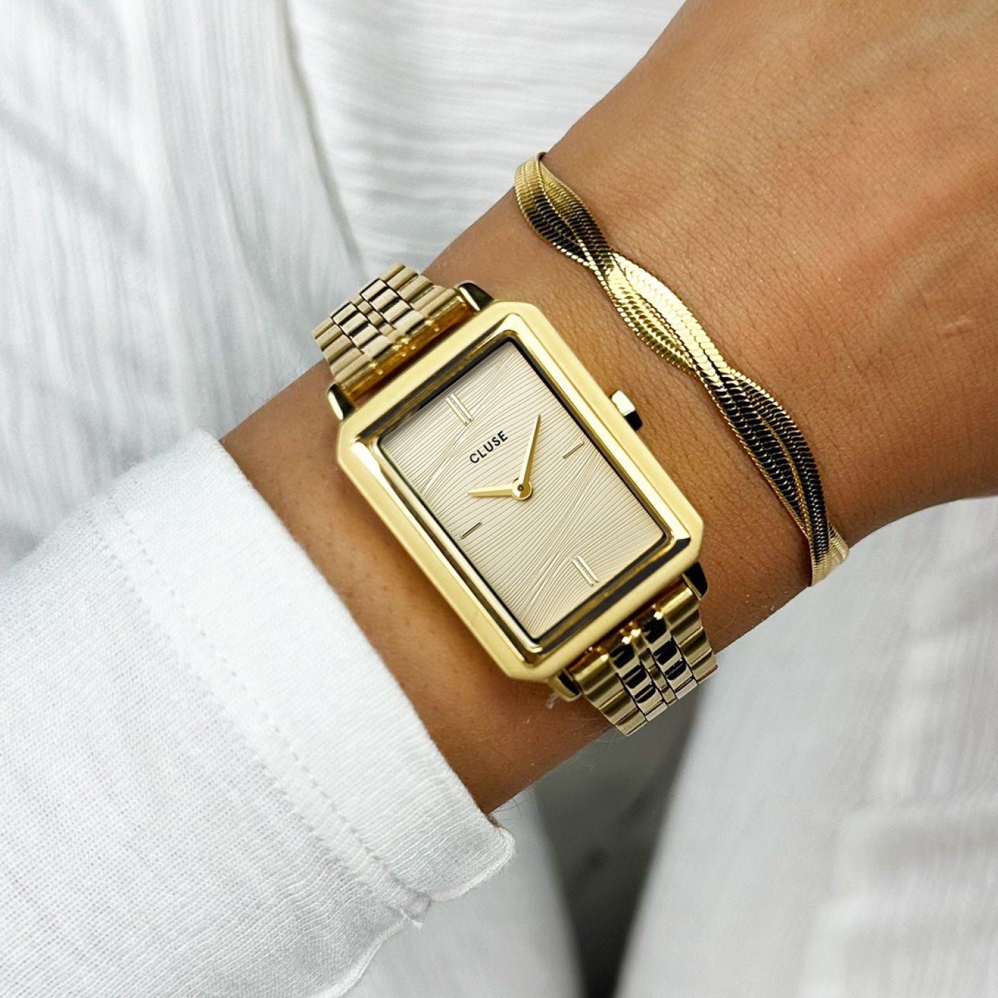 Fluette Watch Steel, Sand Texture Full Gold Colour、mySite、botmansion
