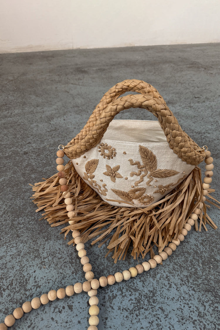 Cream Raffia Cove Mini Bag、mySite、solidvoid