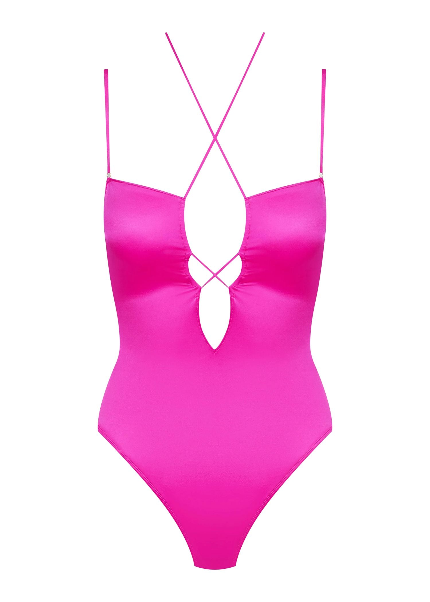  French Kiss Thong Bodysuit with Straps (Pink)、mySite、justintrudeaud