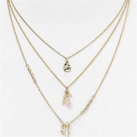 'Christie' Gold-Tone Triple Layer Pendant Necklace By Aqua、mySite、g9winljtr