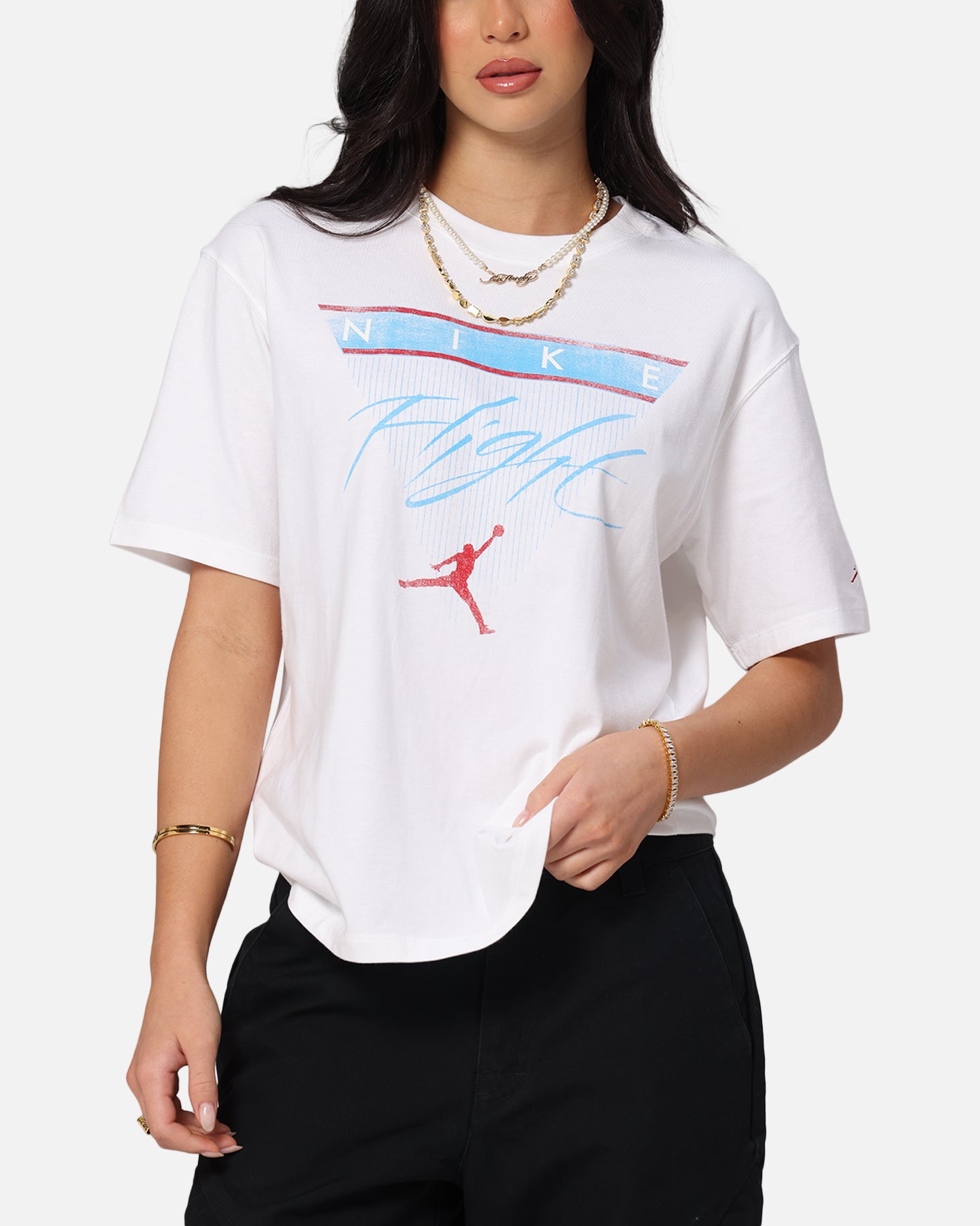 Jordan Women's Jumpman Flight Heritage Graphic T-Shirt White、mySite、zt4zffjzw