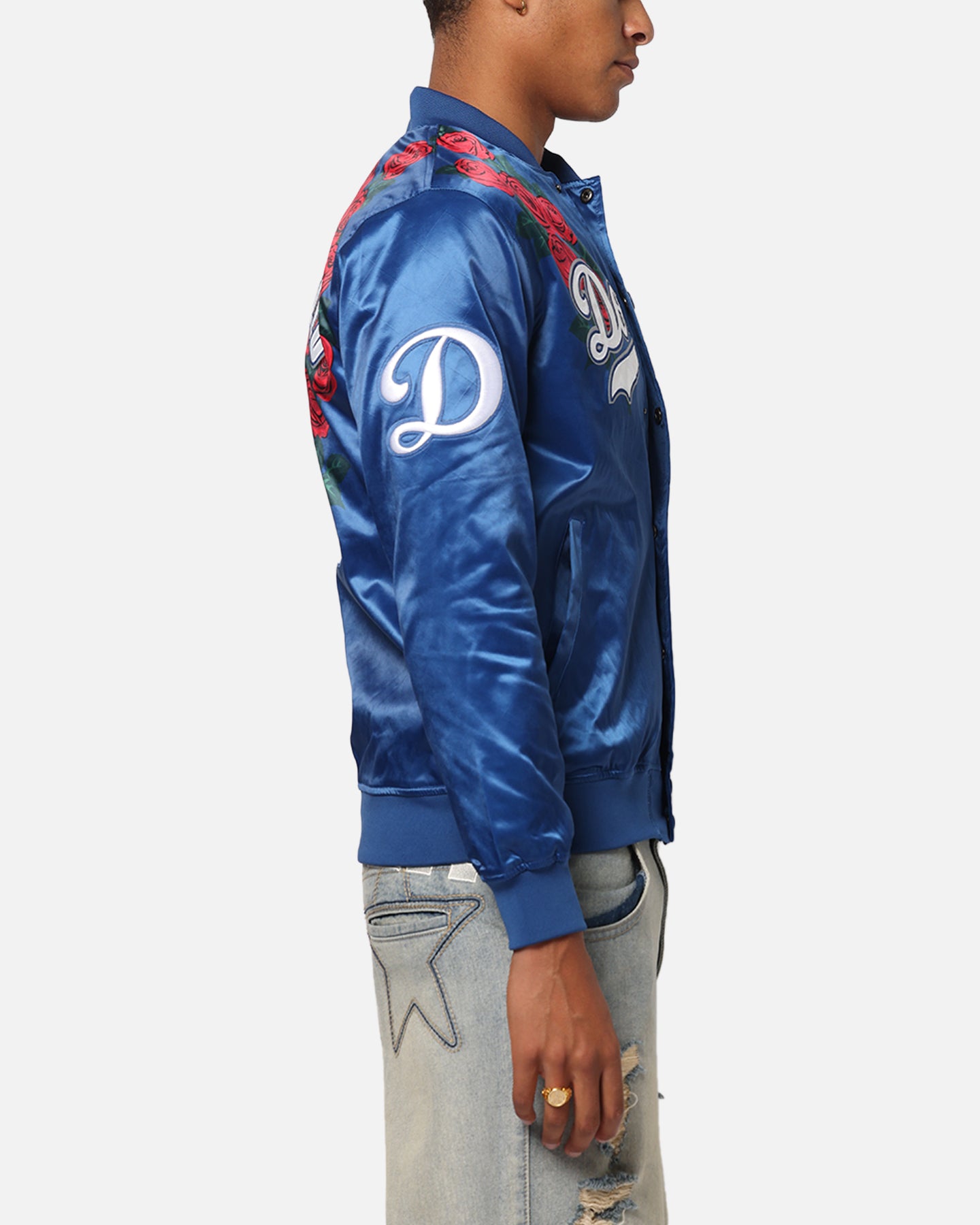 Pro Standard Los Angeles Dodgers Roses Satin Jacket Dark Blue、mySite、zt4zffjzw