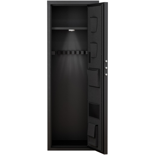 Heavey Duty,Large Size 5-8 Gun,Black Gun Cabinet with Electronic Password Keypad Lock,Unassembled Metal Rifle Gun Security Cabinet Safe Locker、、casual
