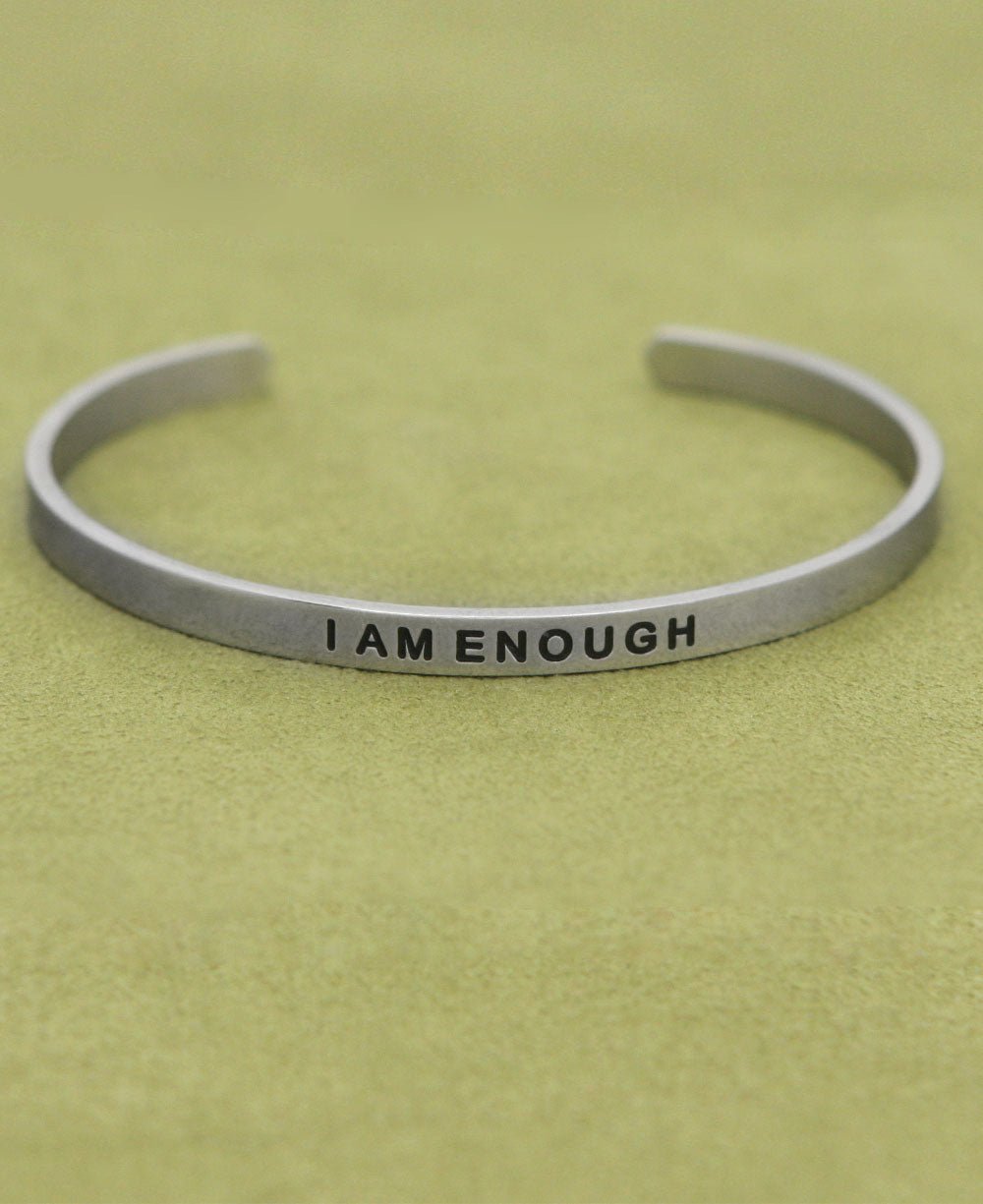 I am Enough Men's Stainless Steel Cuff Bracelet、mySite、topwebapps