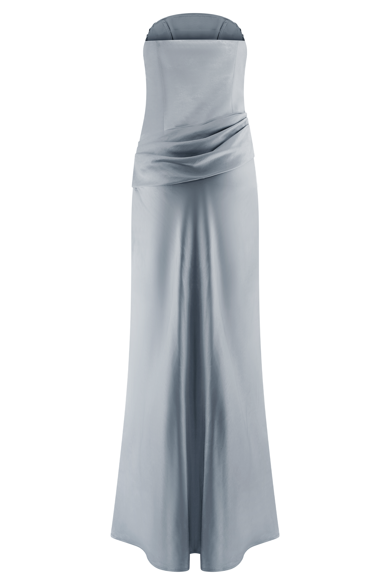 Jasmine Strapless Satin Maxi Dress - Frosted Blue、mySite、solidvoid