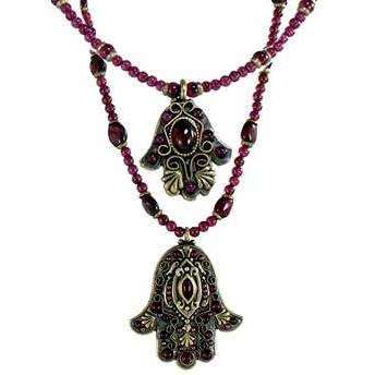 Michal Golan Garnet Hamsa Necklace、mySite、topwebapps
