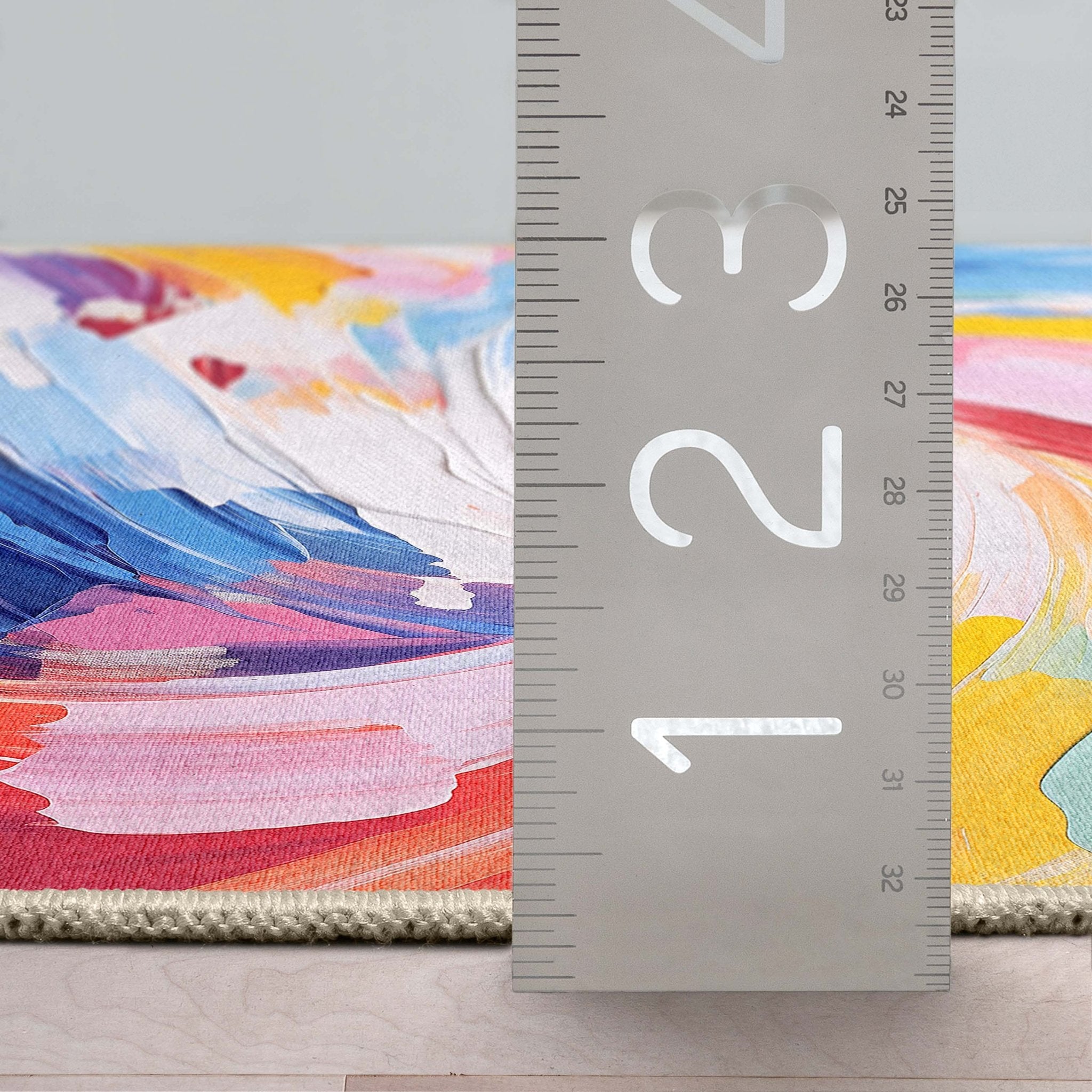 Apollo Strokes Colorful Waves Abstract Vibrant Stain-Resistant Rug - Easy to Clean、mySite、gigharbornorthrealestate