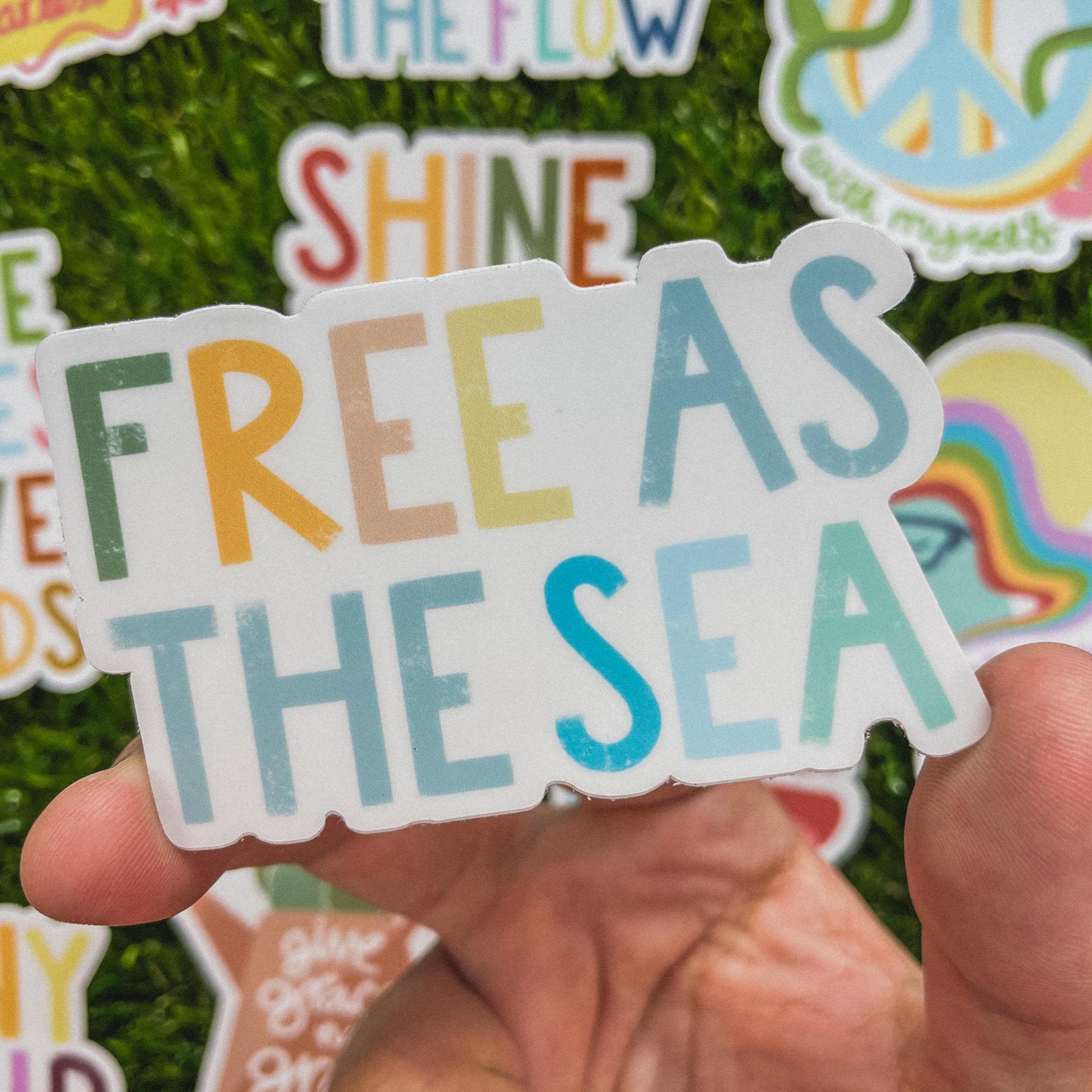  Free As The Sea Positivity Lettering Sticker、mySite、elrpsem3k