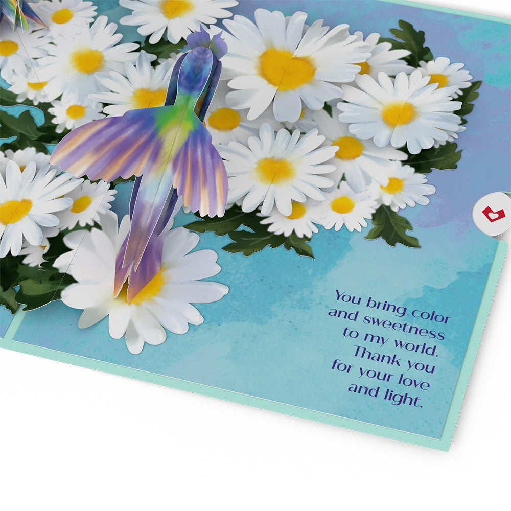 Beloved Grandparents Daisy Patch Hummingbirds Pop-Up Card、mySite、solidvoid