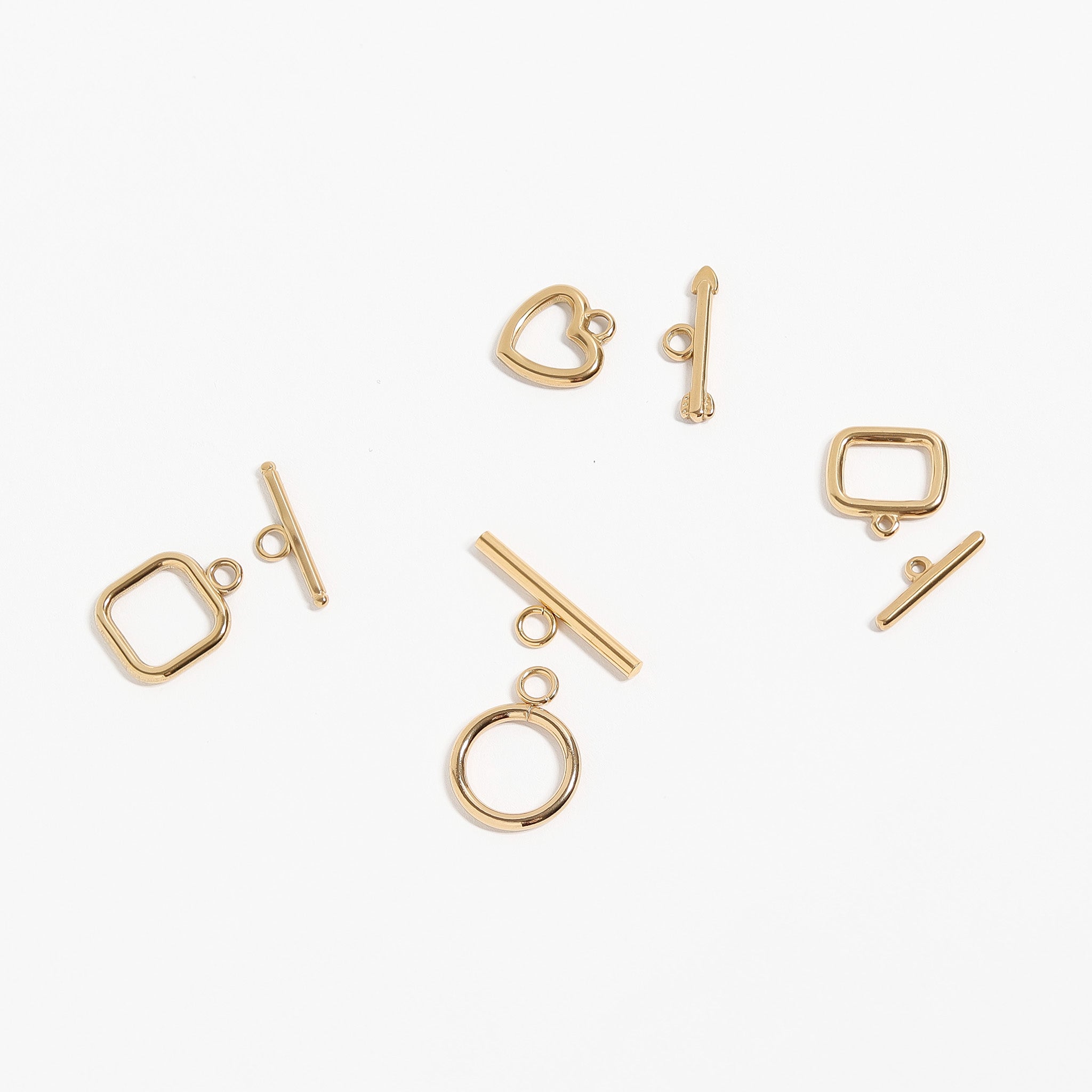 18K Gold PVD Stainless Steel Heart & Arrow Toggle Clasp / ENC0046、mySite、dreamappss