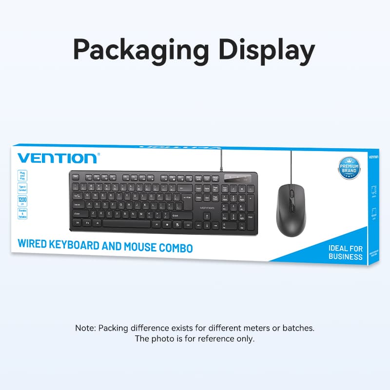 Vention USB Wired Full-Sized Keyboard and Mouse Combo Black Slim Type - US English Layout、mySite、fannypackpong