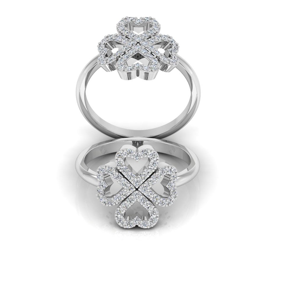 Four Leaf Clover Moissanite Engagement Ring、mySite、hinf8tx79