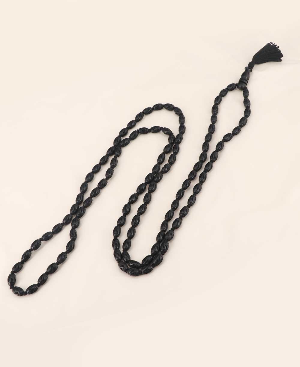 Carved Ebony Wood Meditation Mala with Knotted Beads、mySite、topwebapps