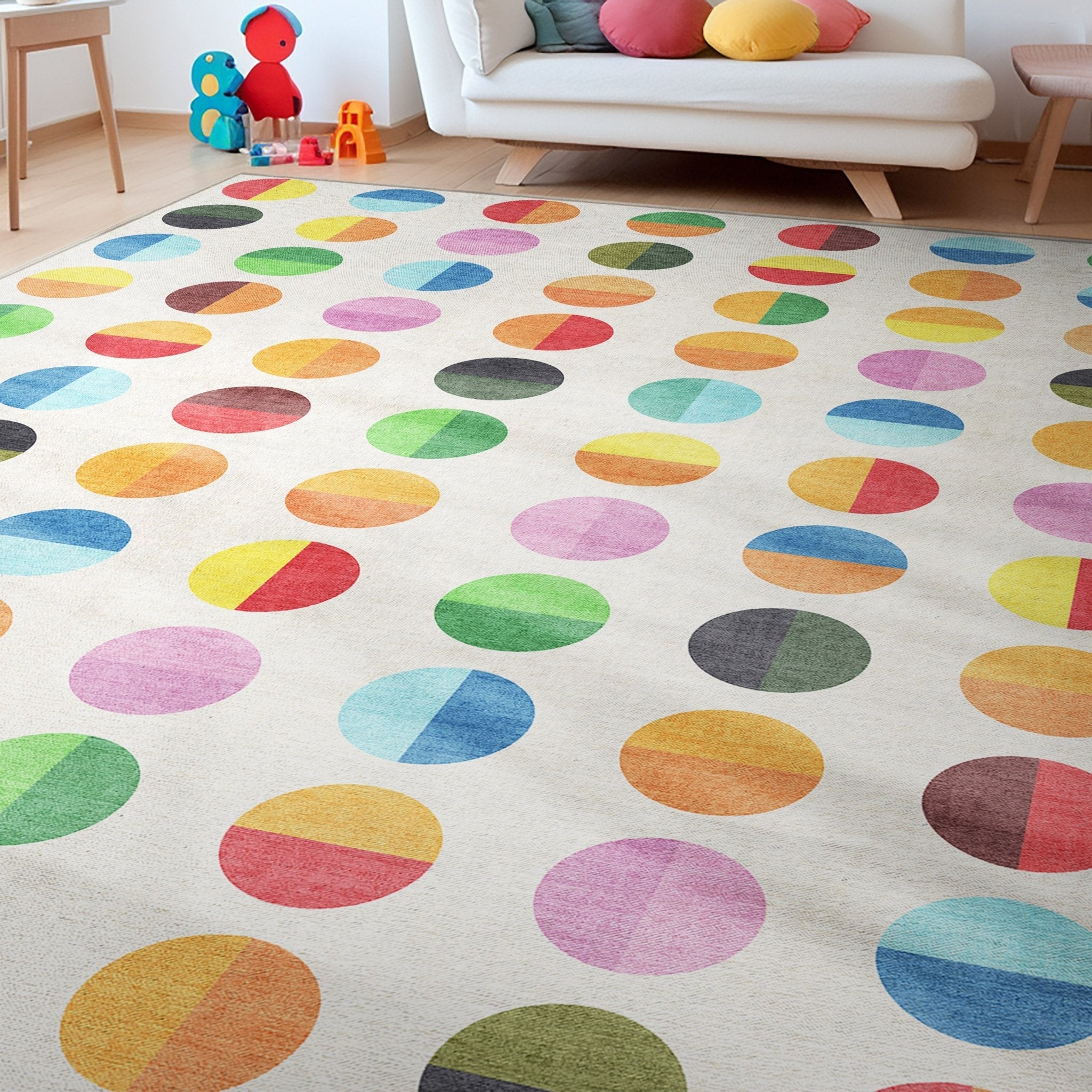 Crayola Modern Split Dots Bright Multi Color Area Rug By Well Woven、mySite、gigharbornorthrealestate