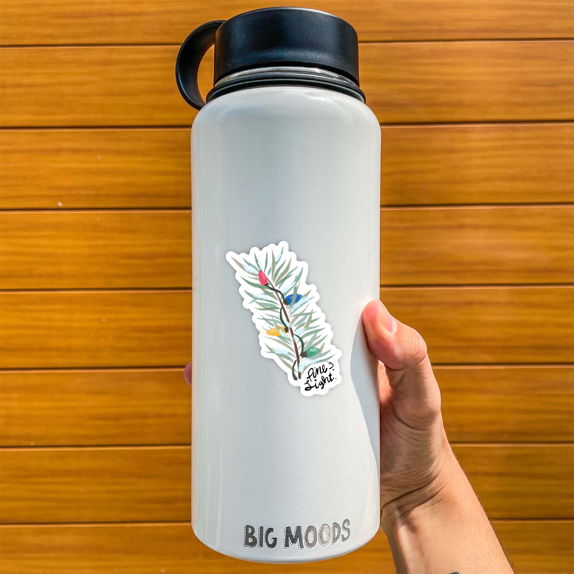  Pine & Lights Winter Watercolor Sticker、mySite、ghnorth