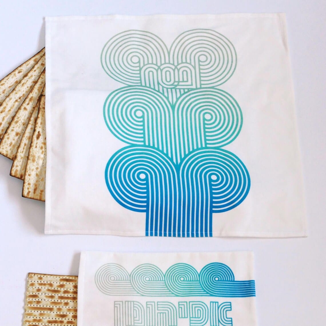 Turquoise Wave Matzah Cover and Afikomen Bag Set、mySite、topwebapps