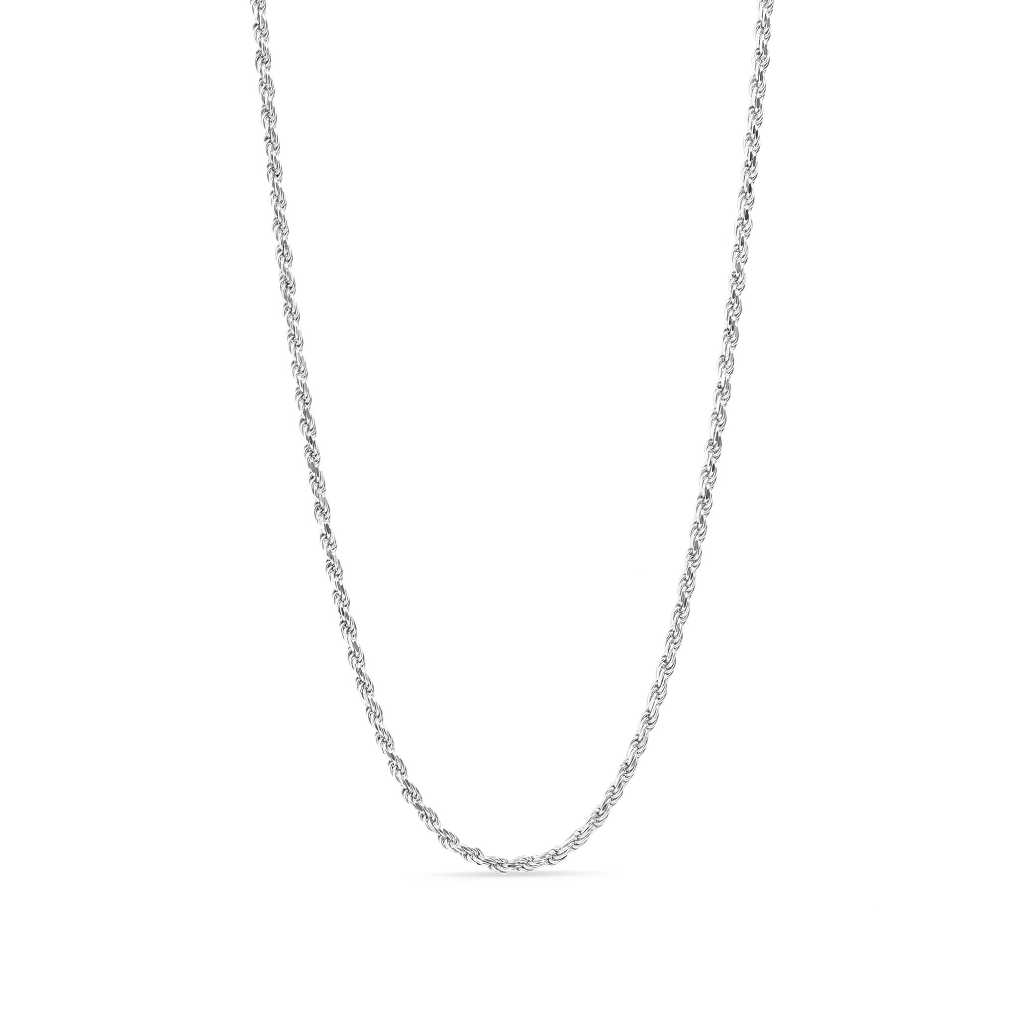 Sterling Silver Platinum Plated Diamond Cut Rope Chain / SSC0003、mySite、dreamappss