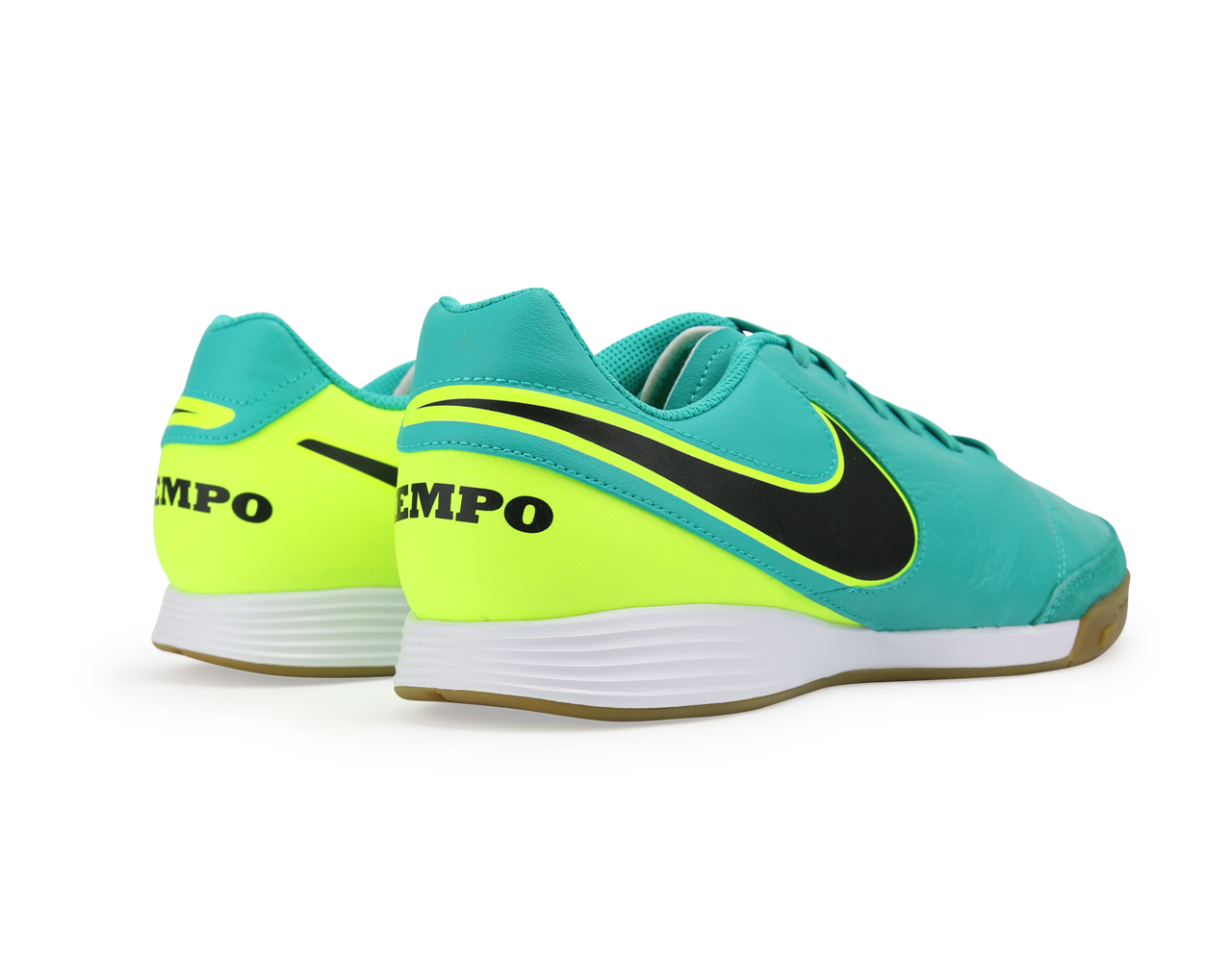 Nike Men's Tiempo Genio II Leather Indoor Soccer Shoes Clear Jade/Black/Volt、mySite、noshort