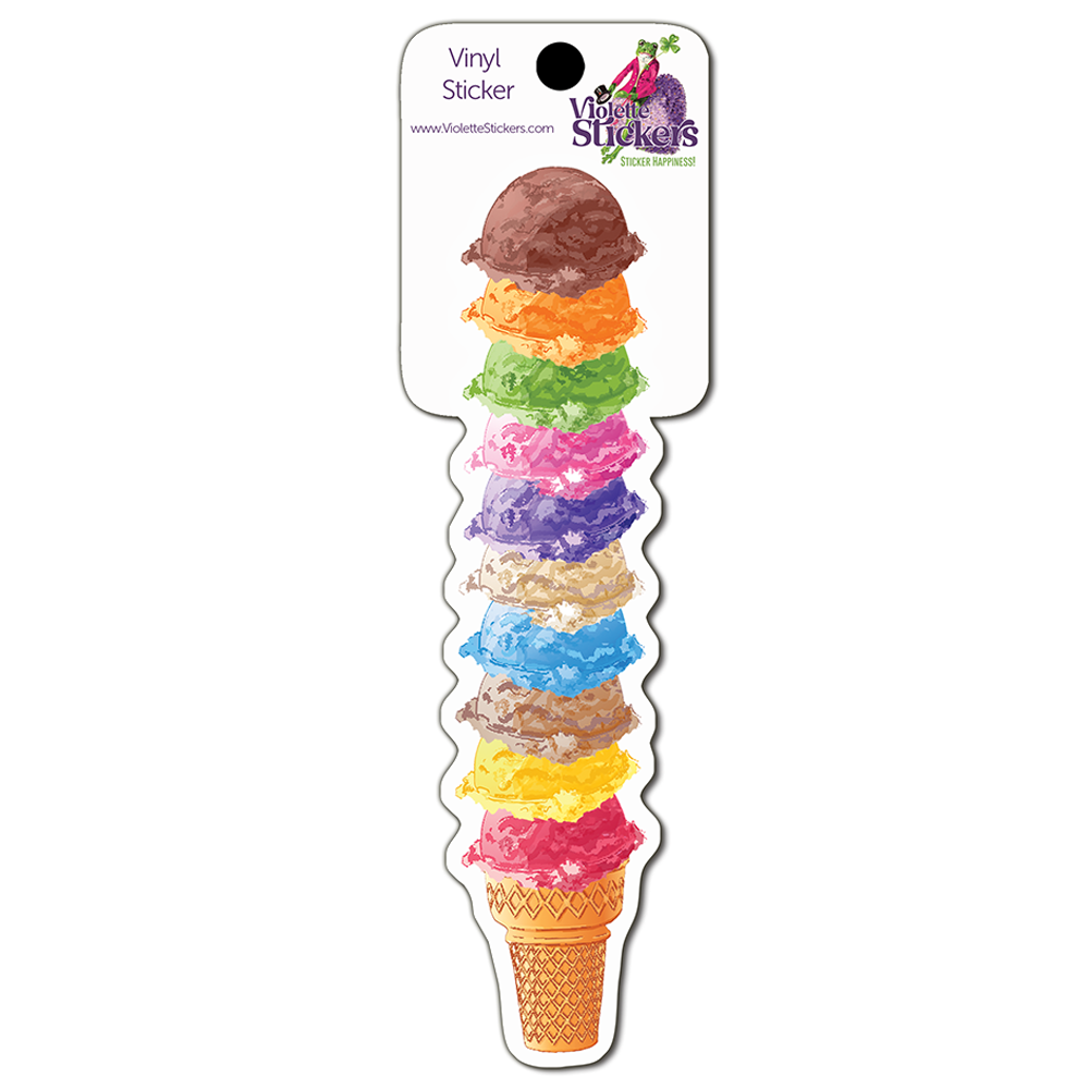  Tall Ice Cream Cone Vinyl Sticker Decal、mySite、ghnorth