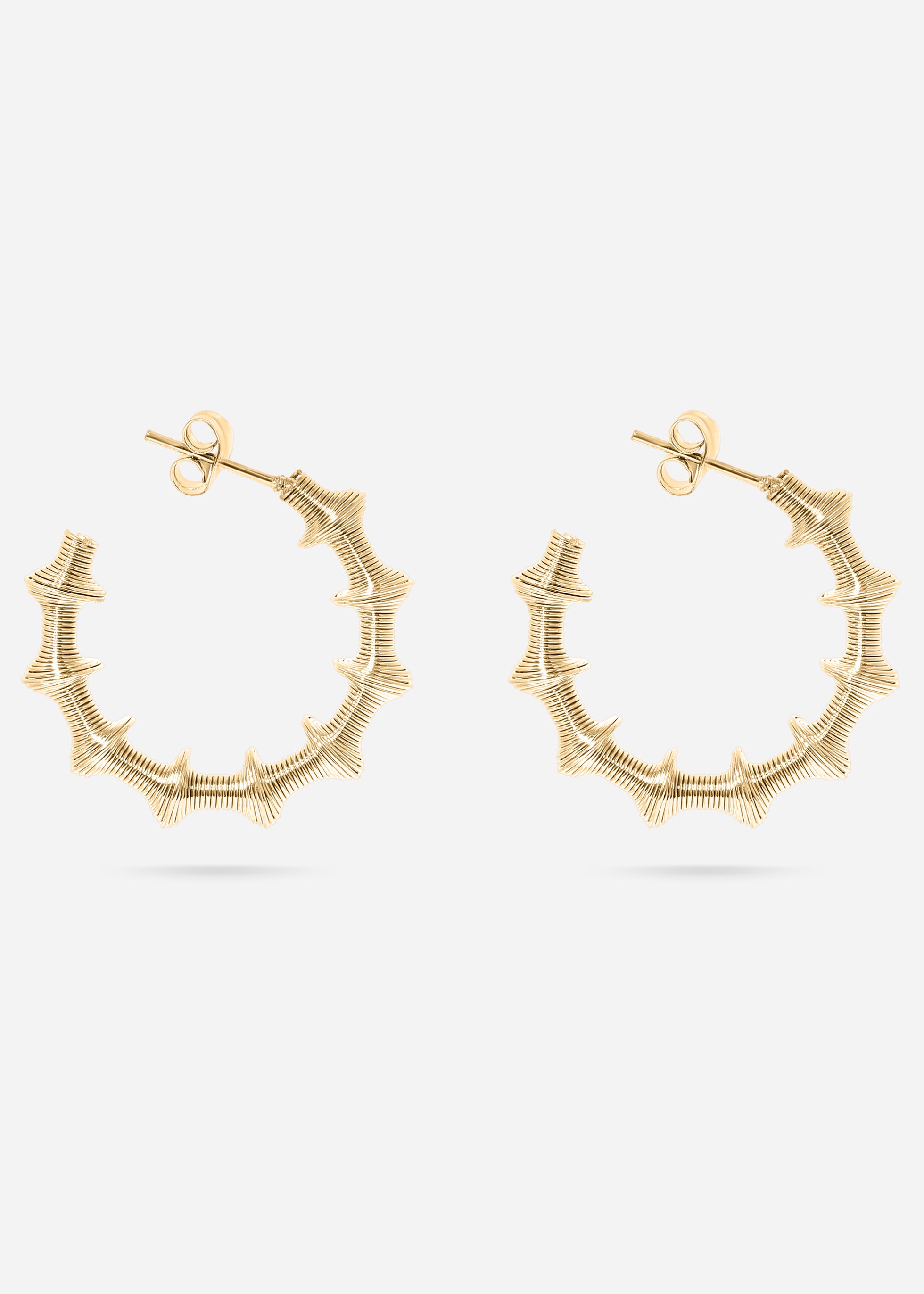 18K Gold PVD Stainless Steel Wired Statement Hoop Earrings / ERJ0019、mySite、dreamappss