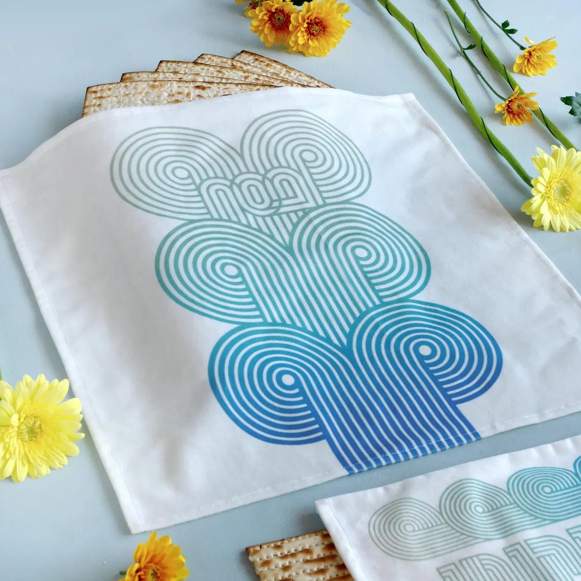 Turquoise Wave Matzah Cover and Afikomen Bag Set、mySite、topwebapps