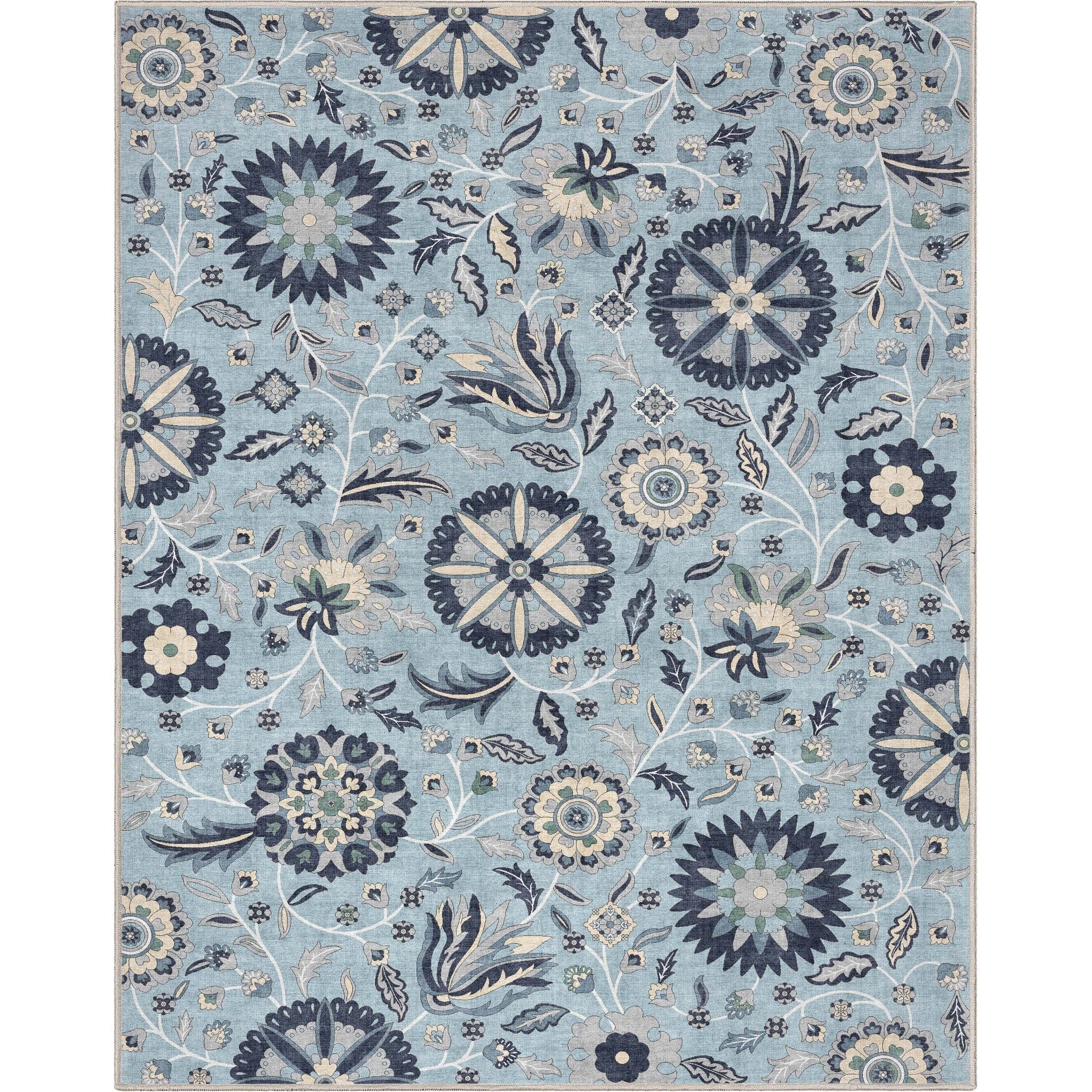 Charlotte Transitional Floral Flat-Weave Rug、mySite、gigharbornorthrealestate