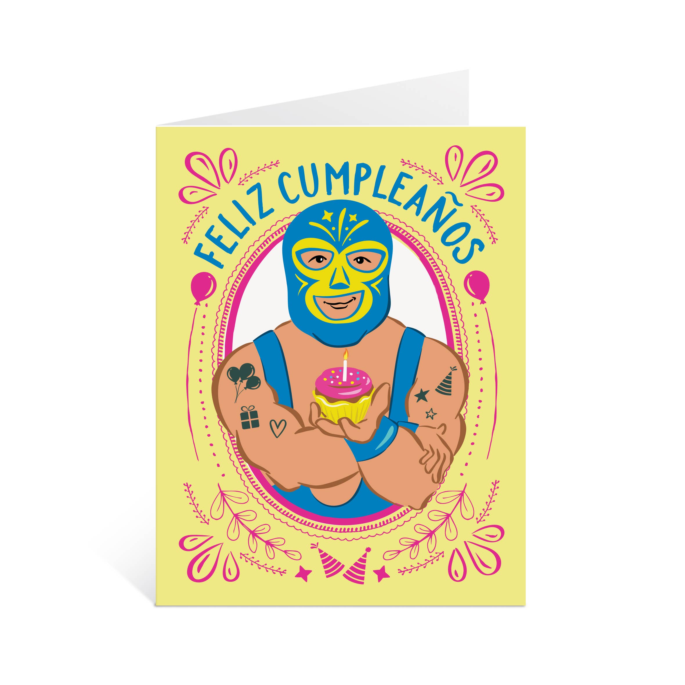 Lucy Loves Paper - Lucha Libre feliz cumpleaños - Birthday Card In Spanish (A2)、mySite、garagedoors4me