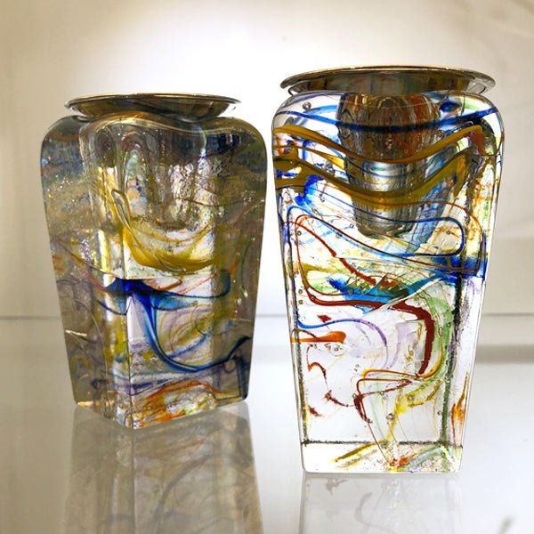  Fiesta Blown Glass Tower Candle Holders、mySite、elrpsem3k