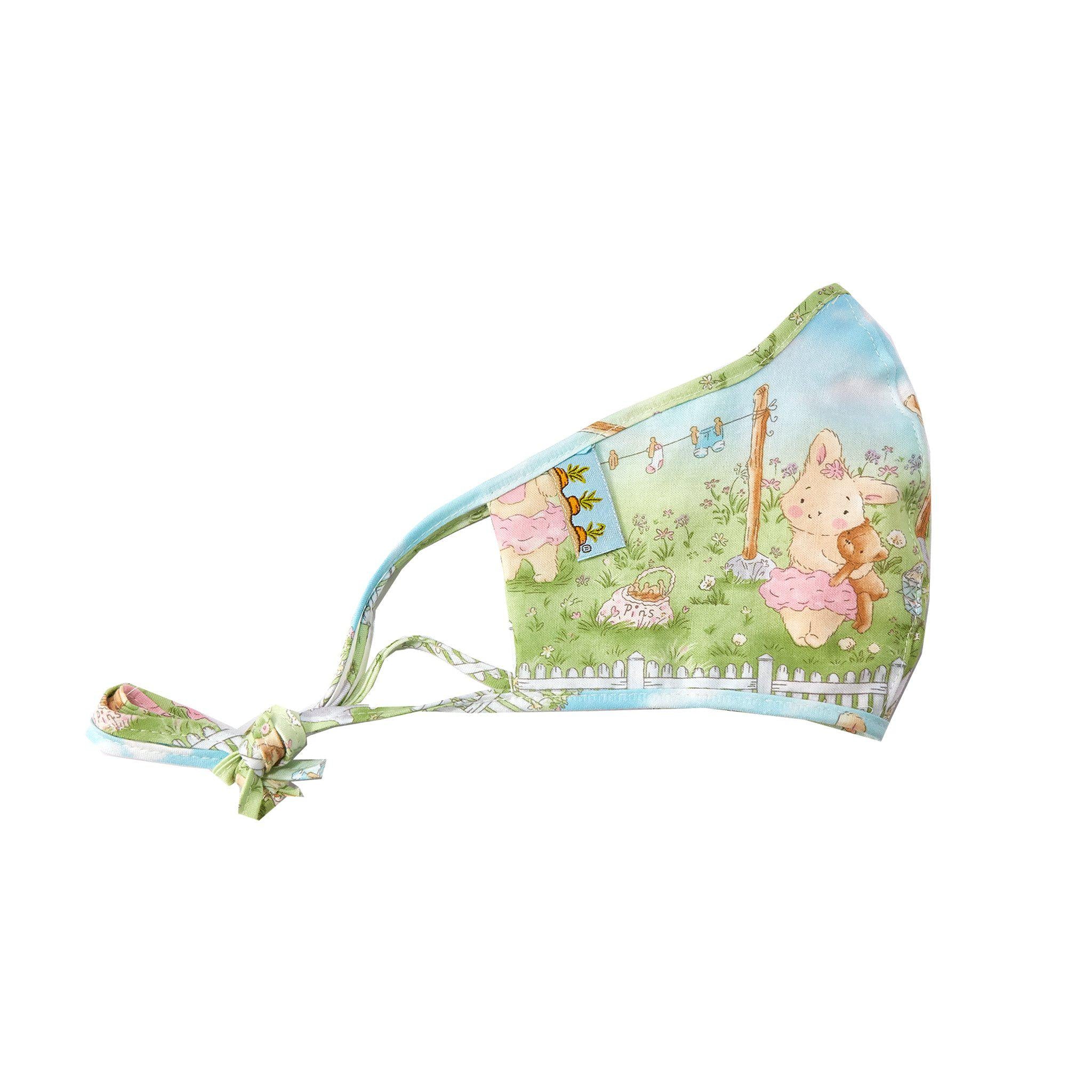 RETIRED - Hand-Crafted Adult Cloth Face Mask - Blossom Bunny Clothesline、mySite、g9winljtr