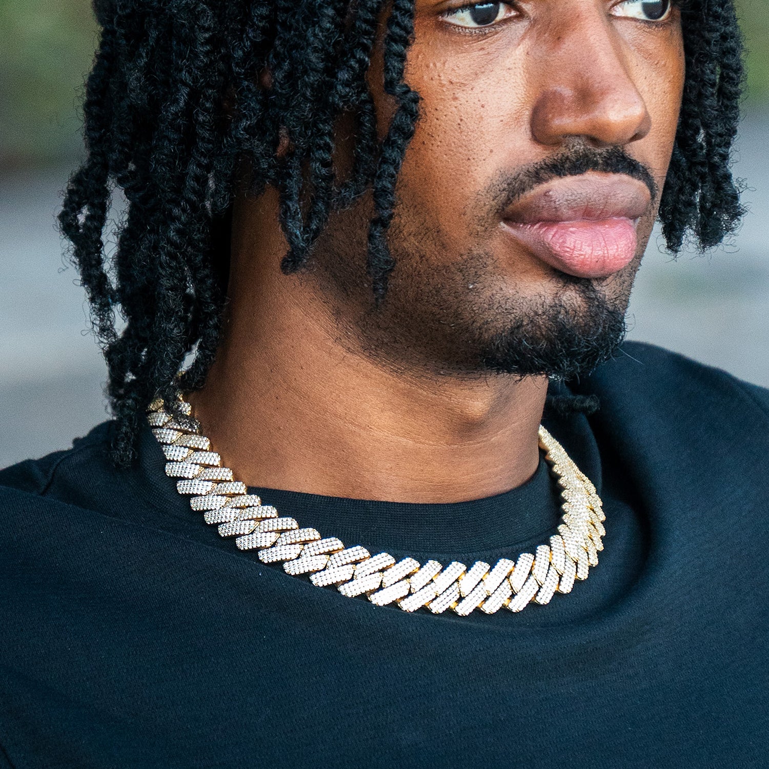 3 Row 20MM Prong Moissanite Cuban Link Chain 14K Gold、mySite、hinf8tx79