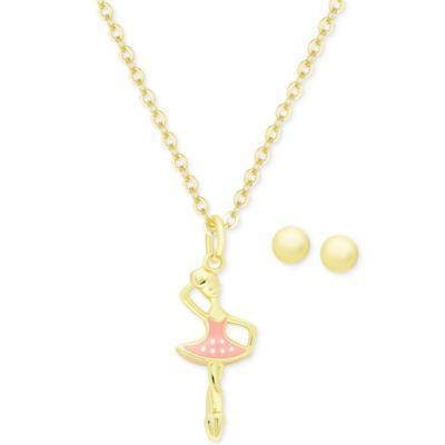 Ballerina Girl's Sterling Silver Earring & Necklace Set、mySite、g9winljtr