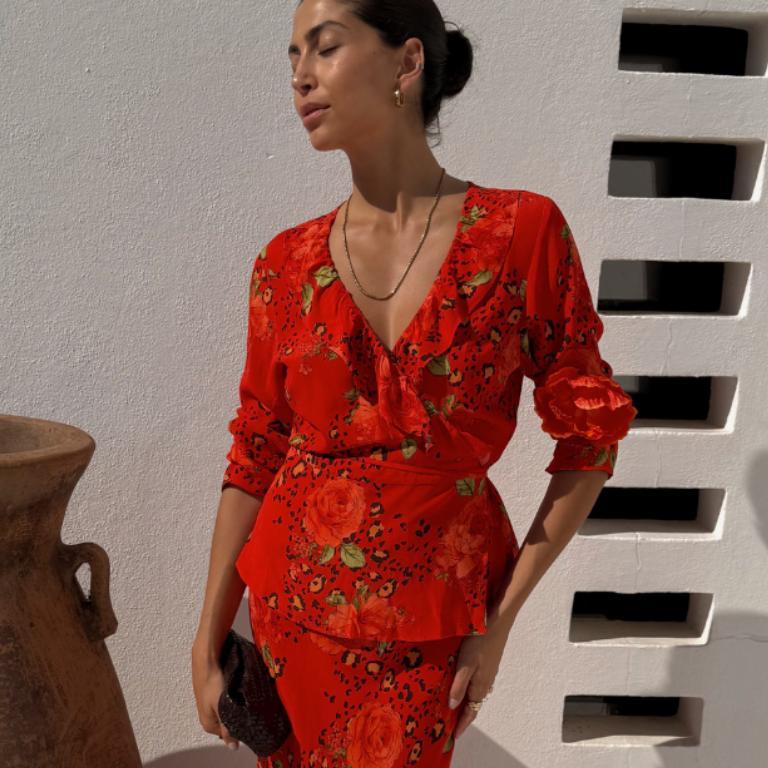 Rosie Long Sleeve Wrap Top、mySite、solidvoid