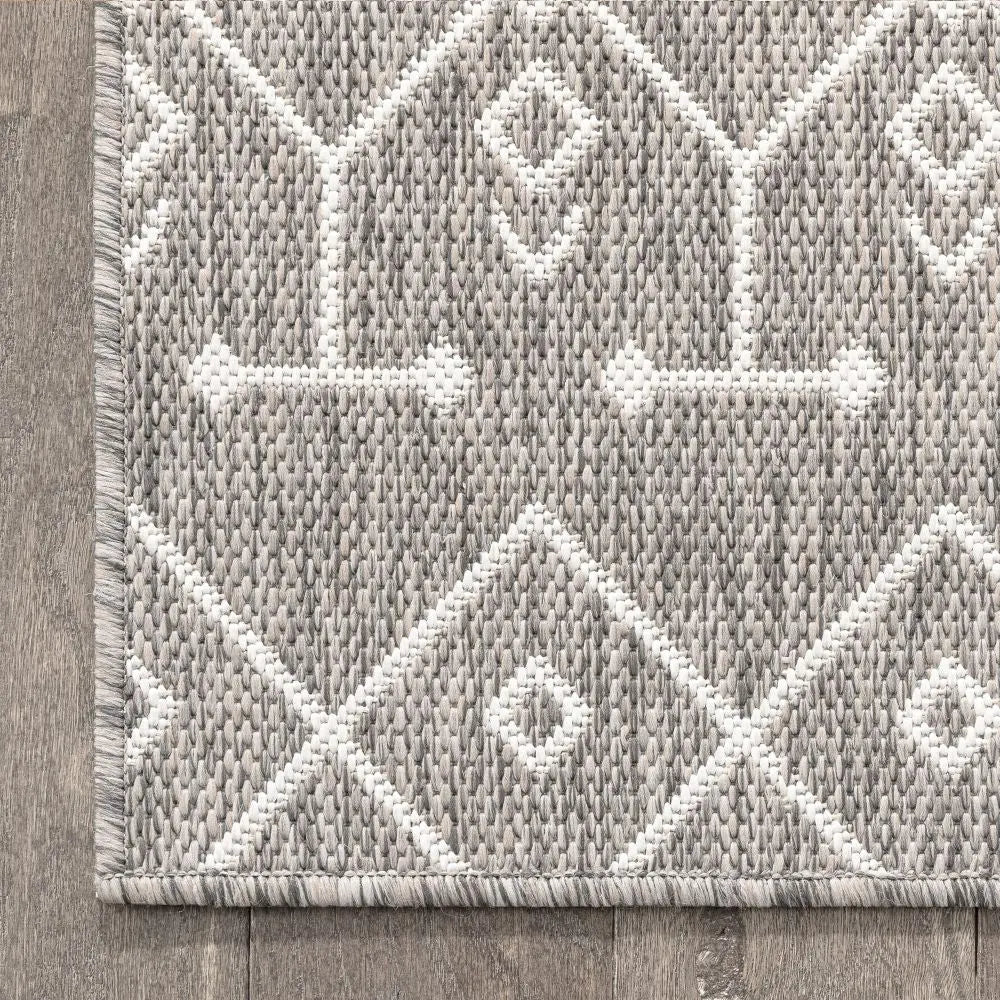 Nord Moroccan Tribal Indoor Outdoor Light Grey Flatweave Rug、mySite、gigharbornorthrealestate