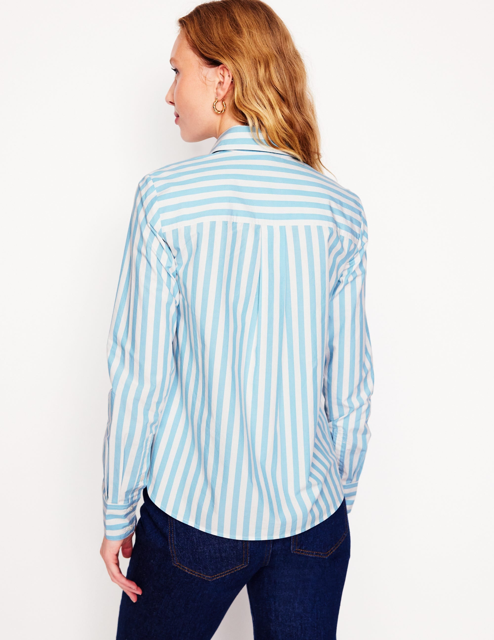  Sienna Cotton Shirt-Duck Egg Blue Stripe、mySite、ashleygrahame